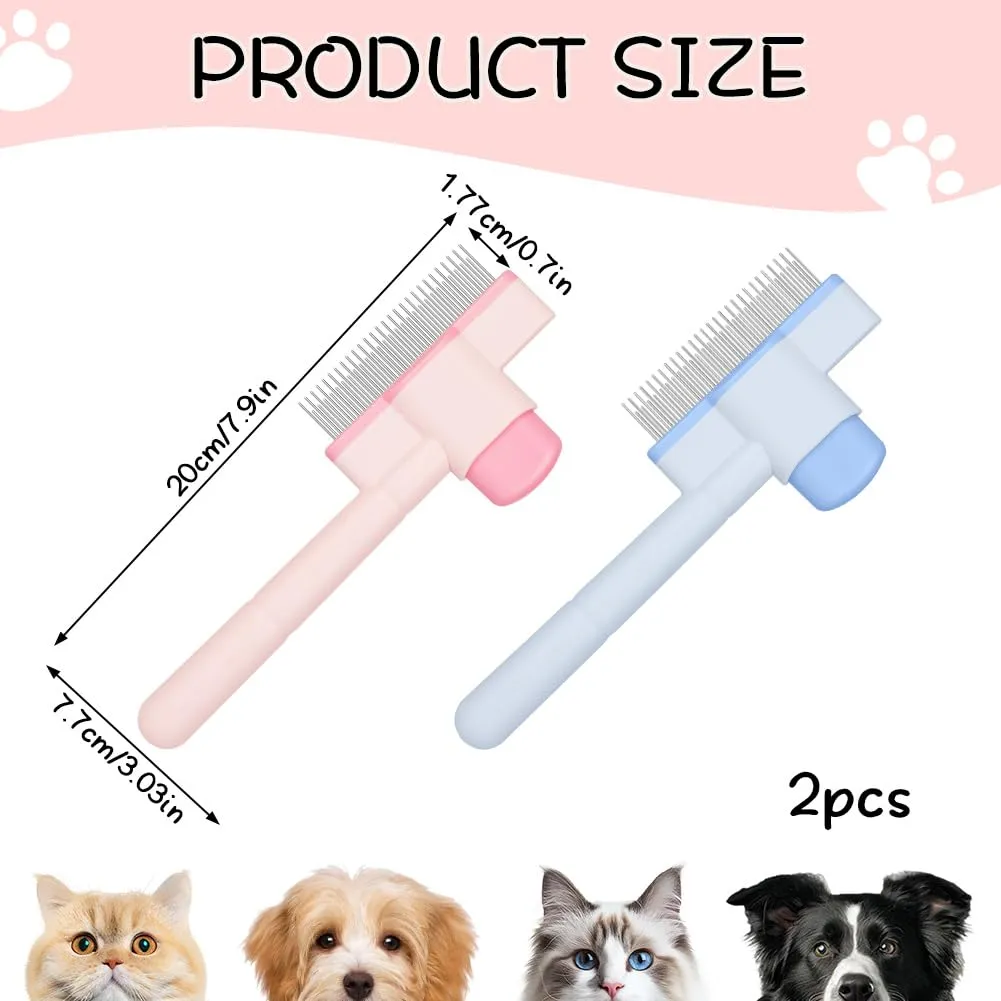OFFCUP 2 Pettine Animali Domestici Cani Gatti, Acciaio Inox, Denti Lunghi - immagine 2