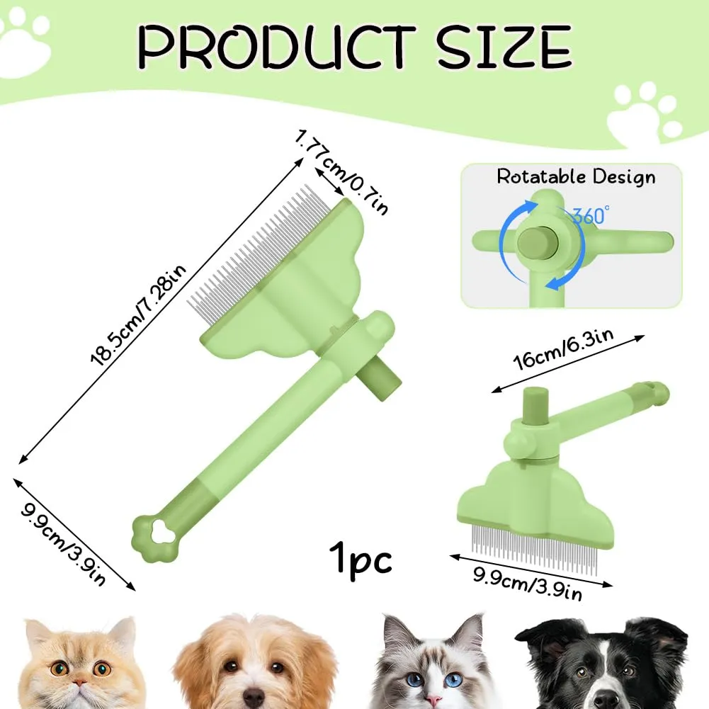 OFFCUP Ruotabile Pettine Animali Domestici Cani Gatti, Acciaio Inox - immagine 2