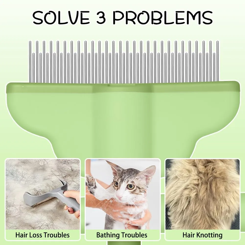 OFFCUP Ruotabile Pettine Animali Domestici Cani Gatti, Acciaio Inox - immagine 3
