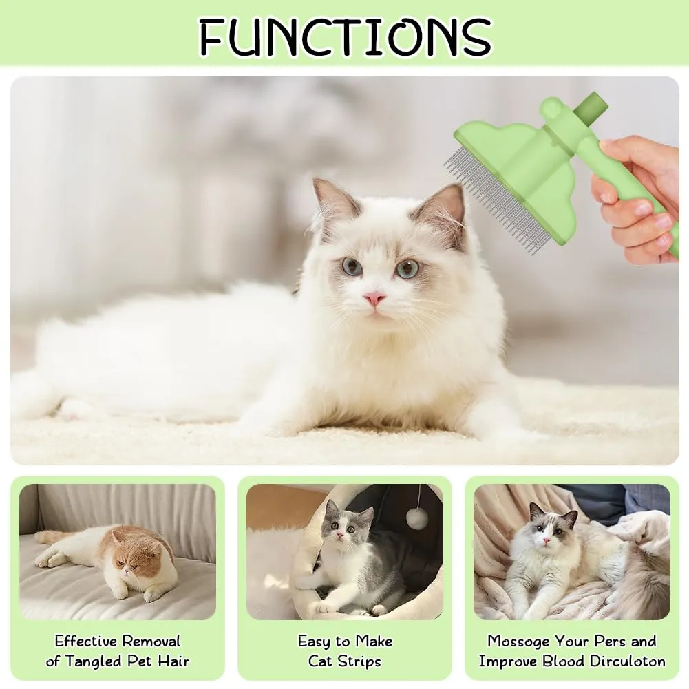OFFCUP Ruotabile Pettine Animali Domestici Cani Gatti, Acciaio Inox - immagine 5