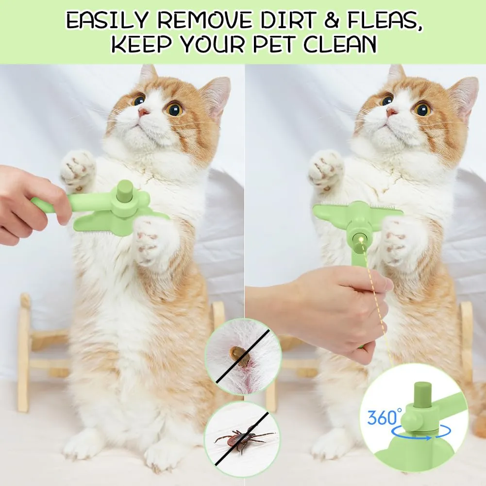 OFFCUP Ruotabile Pettine Animali Domestici Cani Gatti, Acciaio Inox - immagine 6