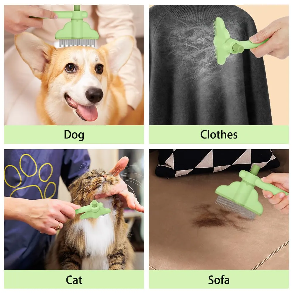 OFFCUP Ruotabile Pettine Animali Domestici Cani Gatti, Acciaio Inox - immagine 8
