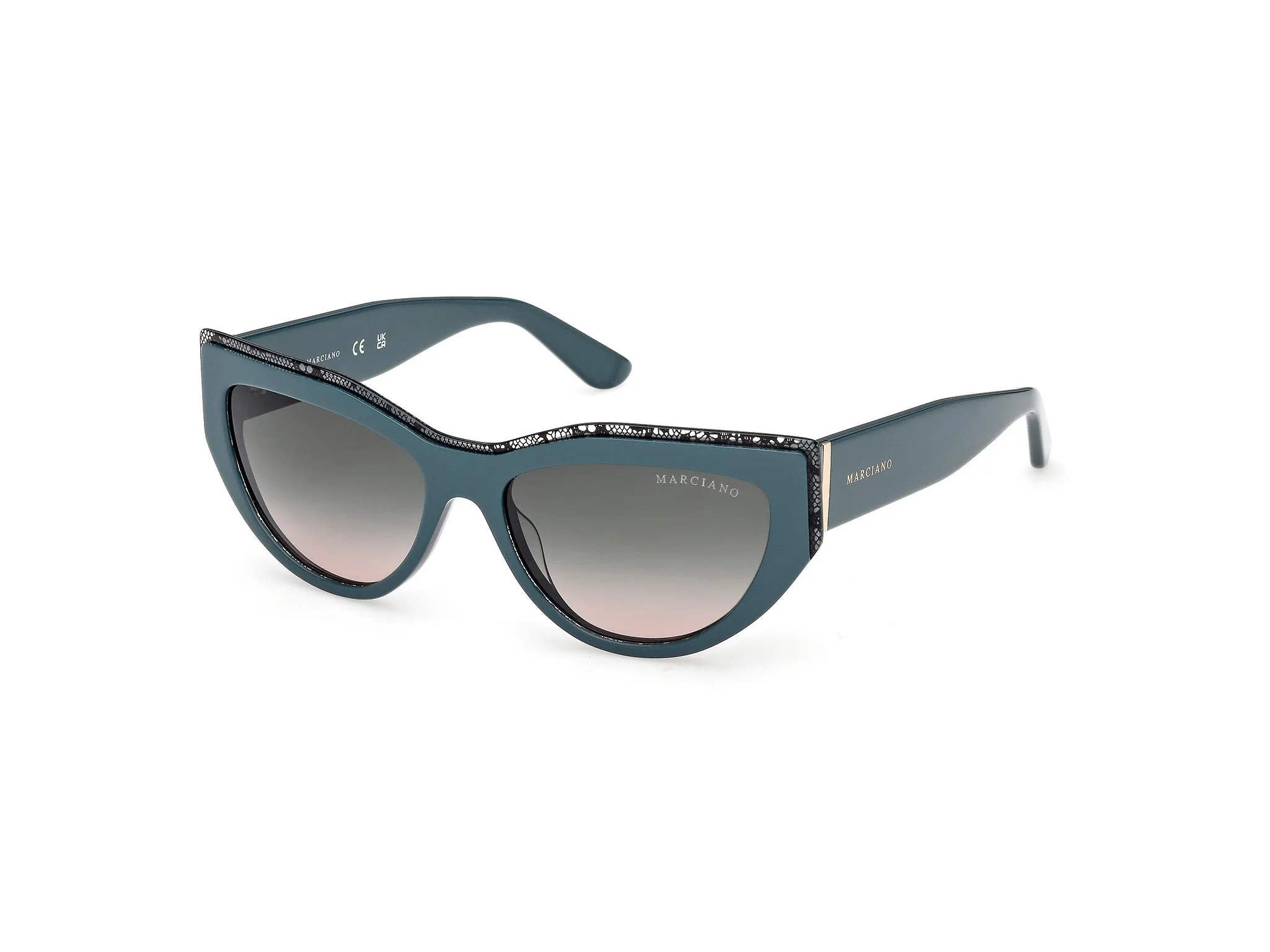 Guess by Marciano GM00028 89B Occhiali da sole Acetato Turchese Fumo Cat Eye Normale - immagine 1