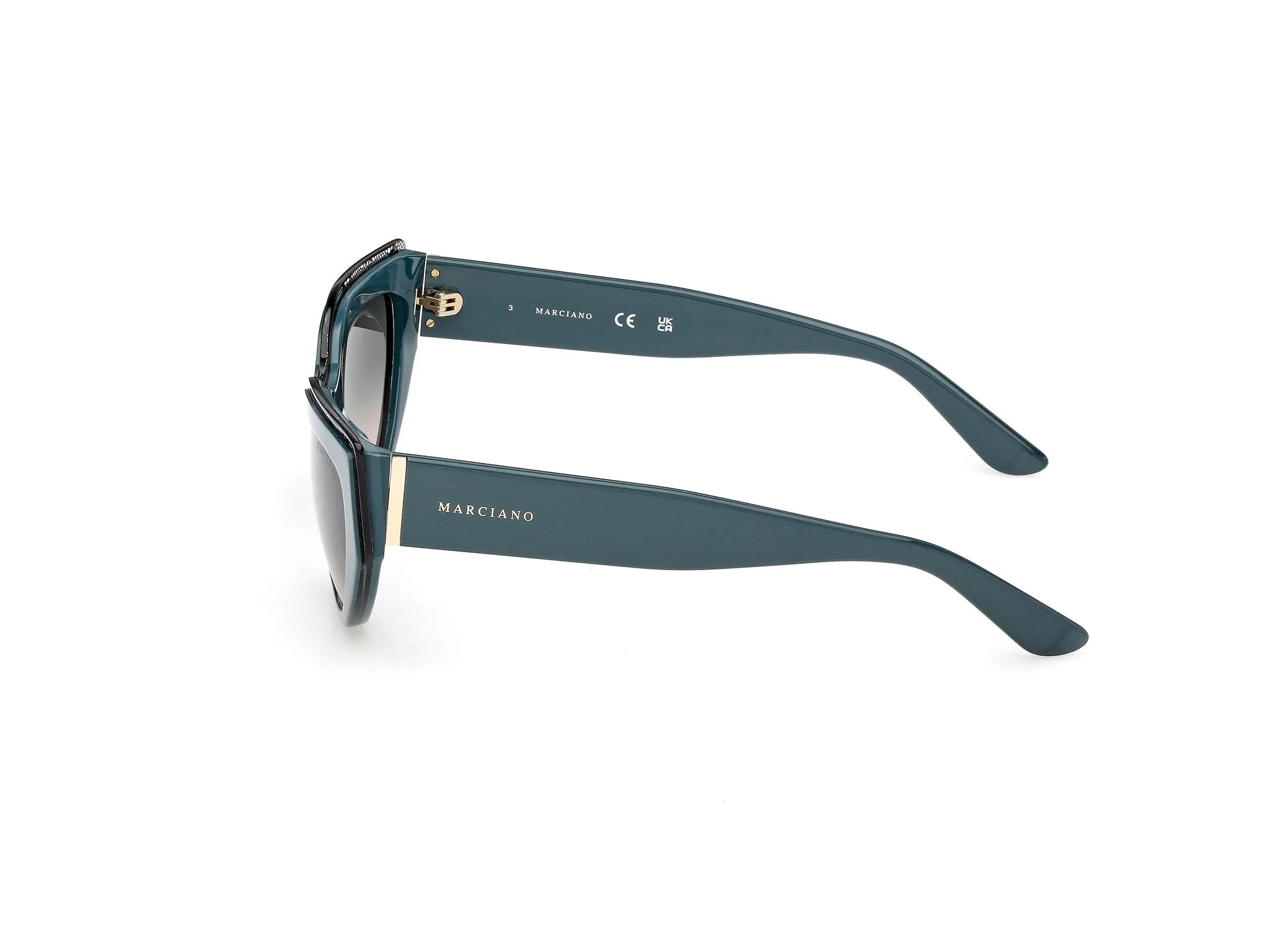 Guess by Marciano GM00028 89B Occhiali da sole Acetato Turchese Fumo Cat Eye Normale - immagine 3