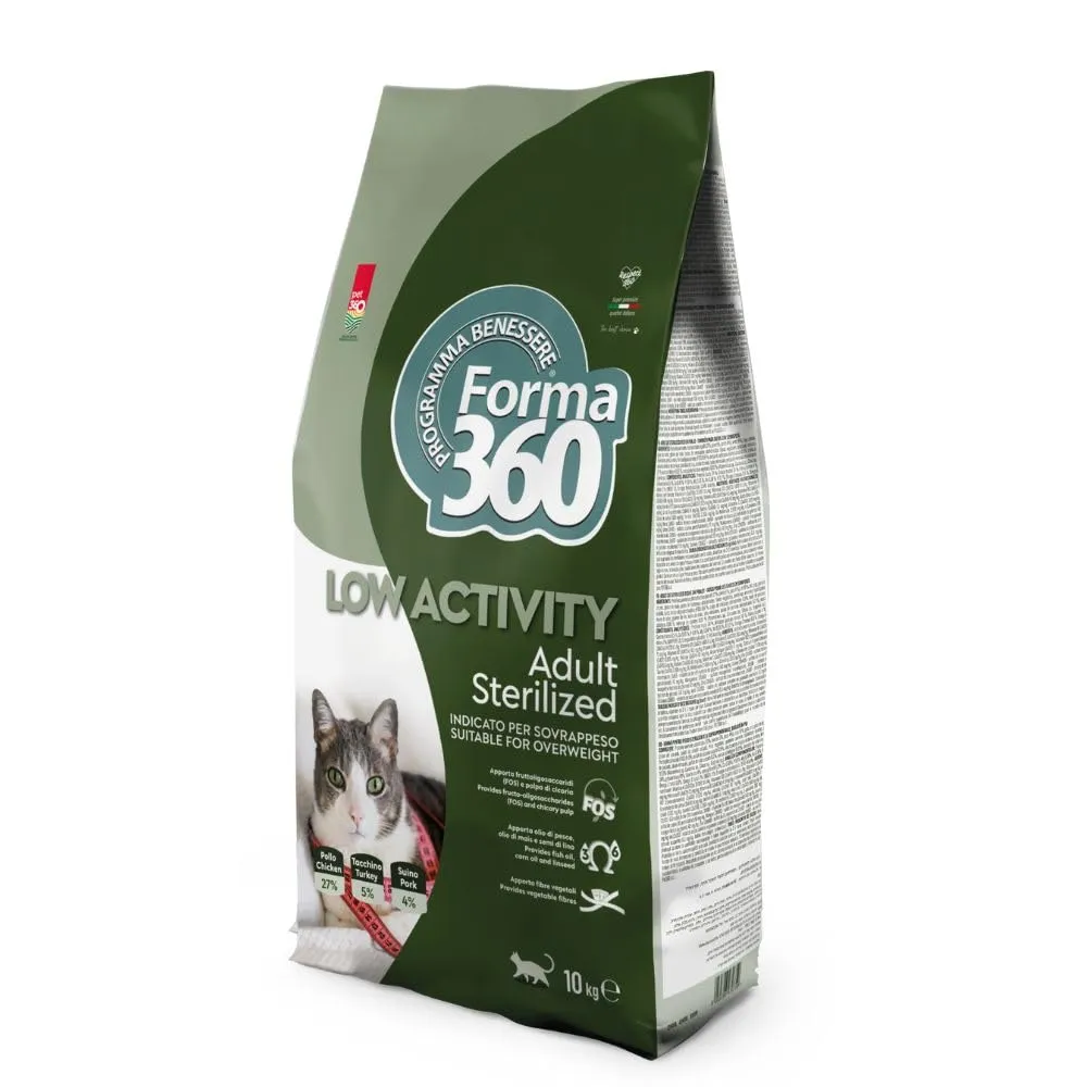 Crocchette per Gatti Sterilizzati al Pollo – Low Activity Adult – Controllo del Peso – Forma360 – 10 kg - immagine 1