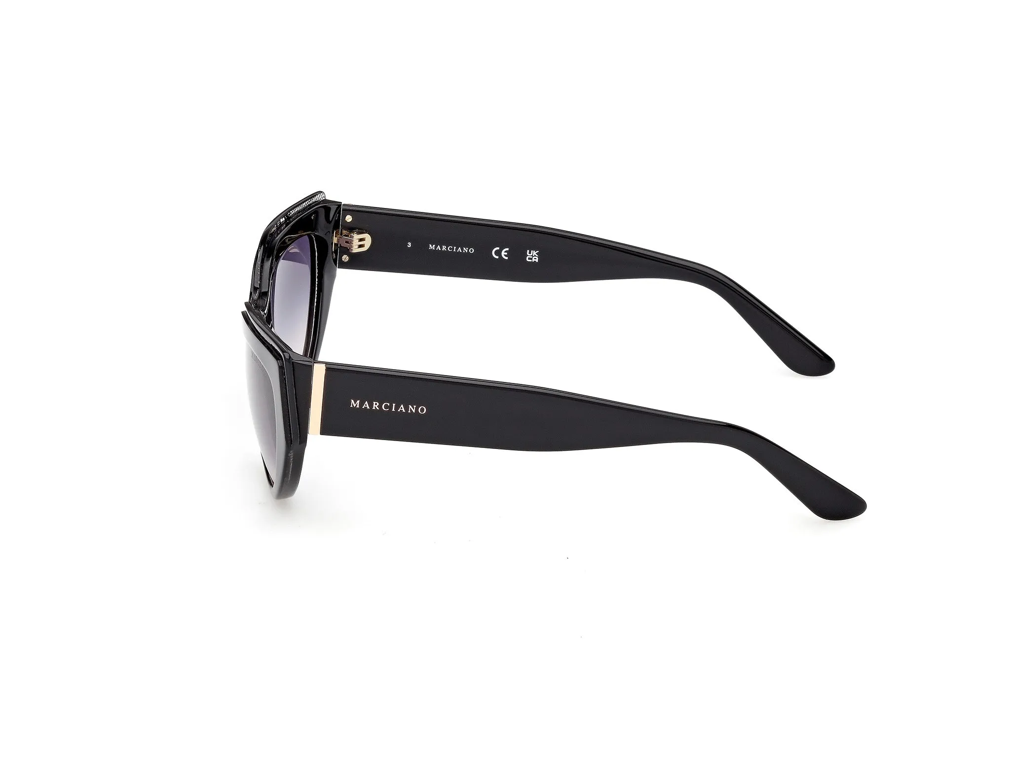 Guess by Marciano GM00028 01B Occhiali da sole Acetato Nero Fumo Cat Eye Normale - immagine 3