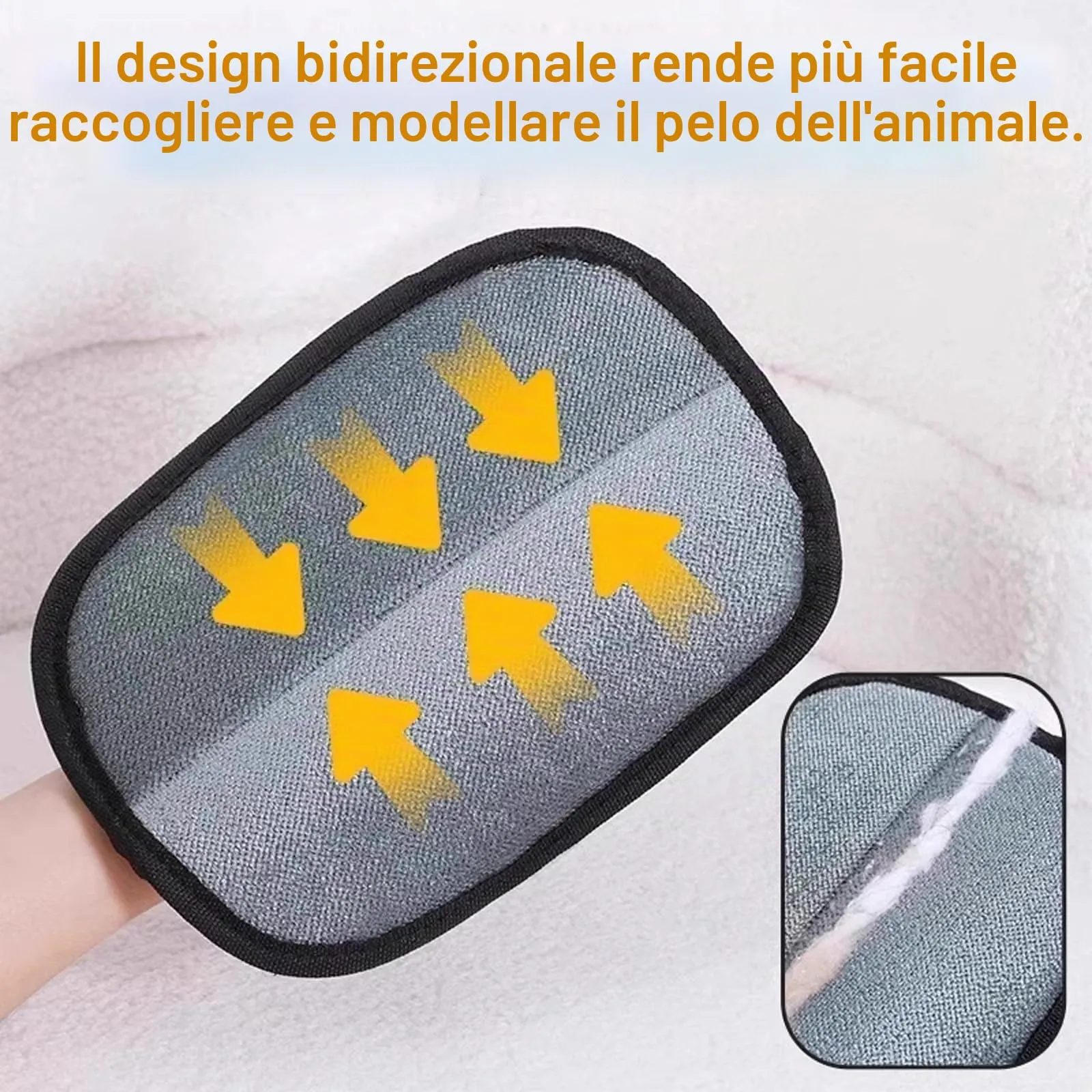 ELYCO Guanto Rimuovi Peli Animali, Pet Hair Remover Elettrostatico, Guanto Peli Gatto Cane per Vestiti, Divani, Tappeti, Riutilizzabile e Lavabile, 1 Pcs - immagine 5