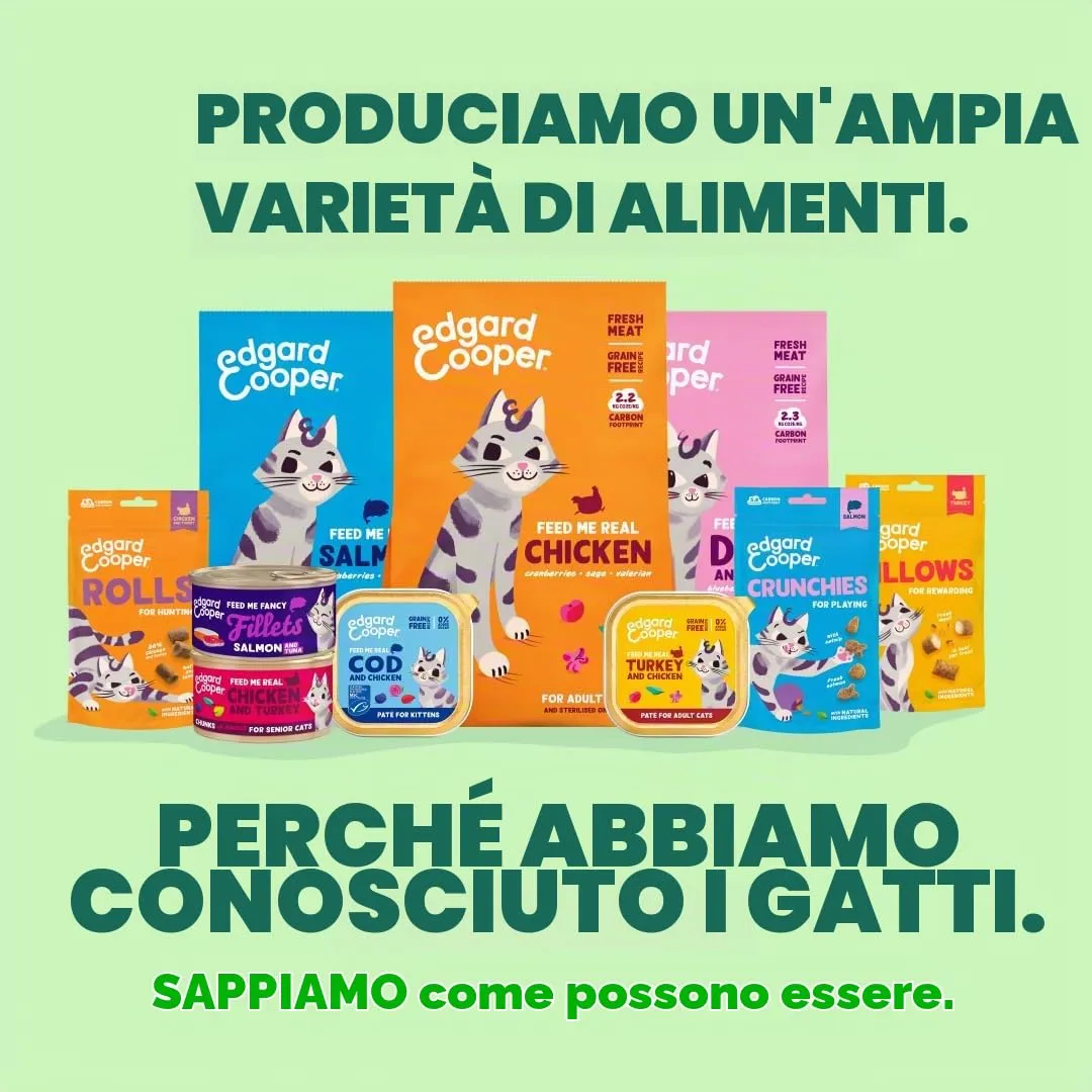 Edgard & Cooper Cibo Umido per Gatti, Sfilaccetti in Brodo, Salmone & Sgombro 24 x 70g, Cibo per Gatti Senza Cereali, Ingredienti Naturali, Anche per Gatti Sterilizzati, No Zuccheri Aggiunti - immagine 9