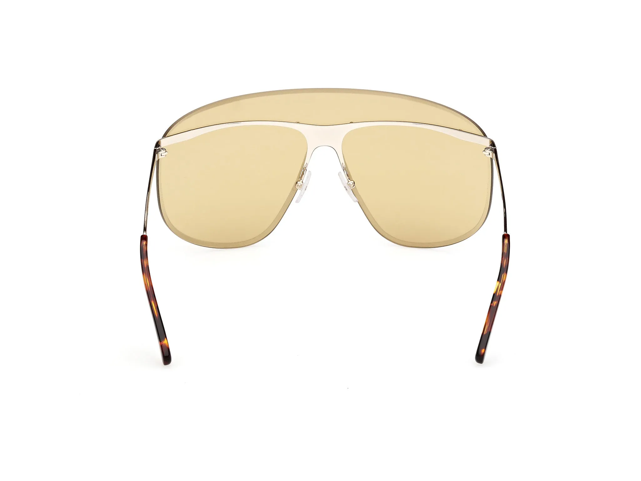 GCDS GD0072 32J Occhiali da sole Metallo Oro Giallo Maschera Normale - immagine 4