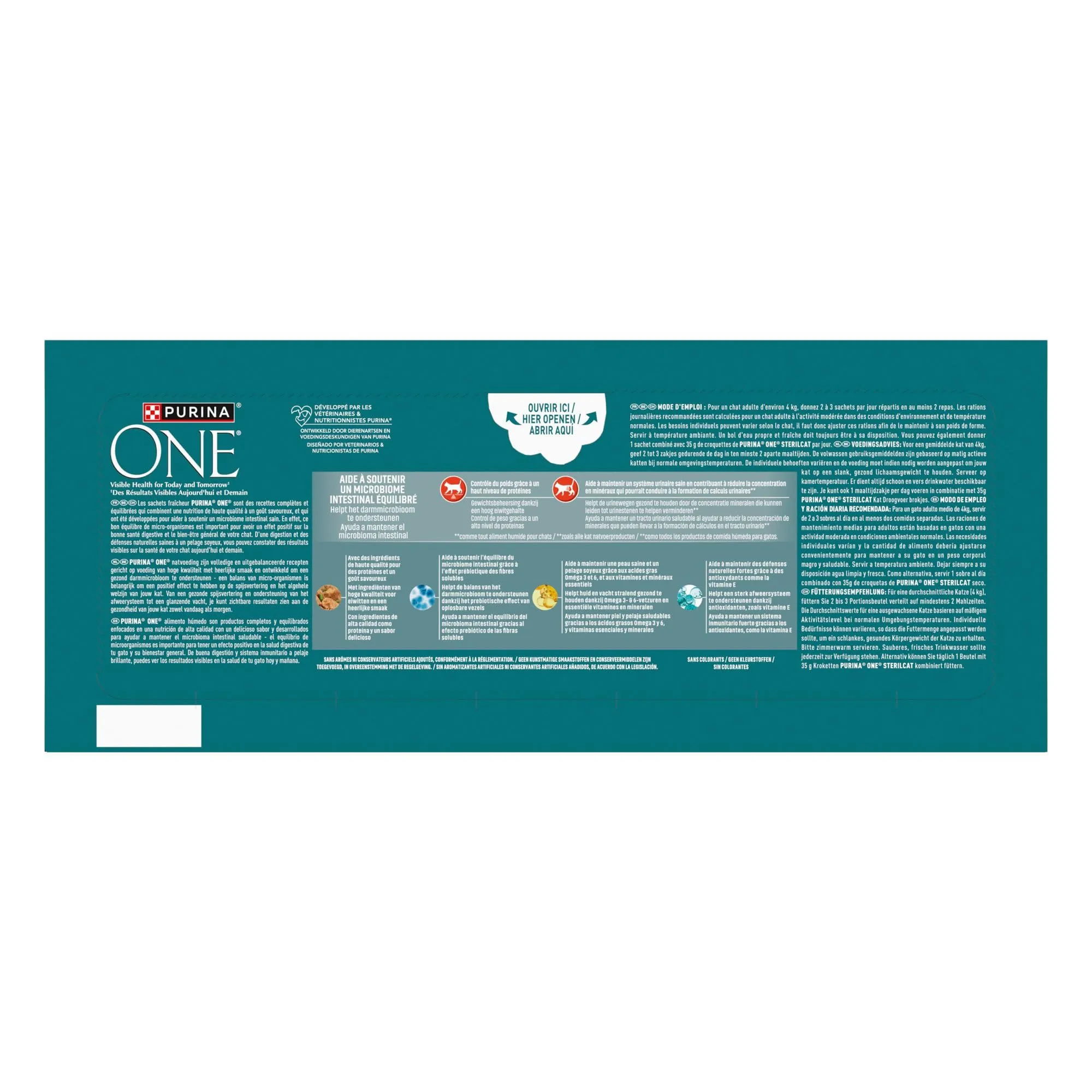 Purina ONE Bifensis - Cibo umido per gatti adulti sterilizzato con salmone e carote, 40 bustine da 85 g - immagine 4