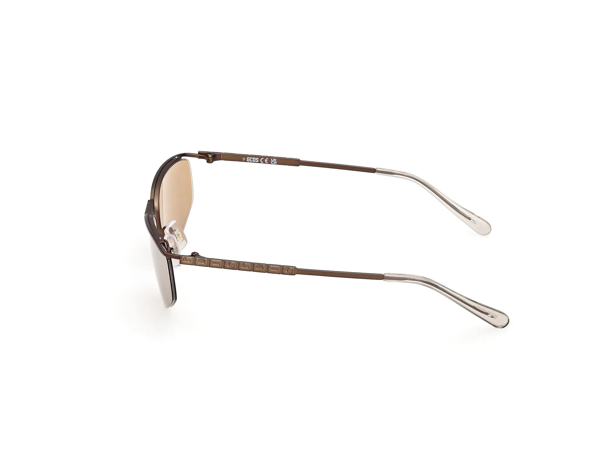 GCDS GD0071 35G Occhiali da sole Metallo Bronzo Marrone Geometrica Normale - immagine 3