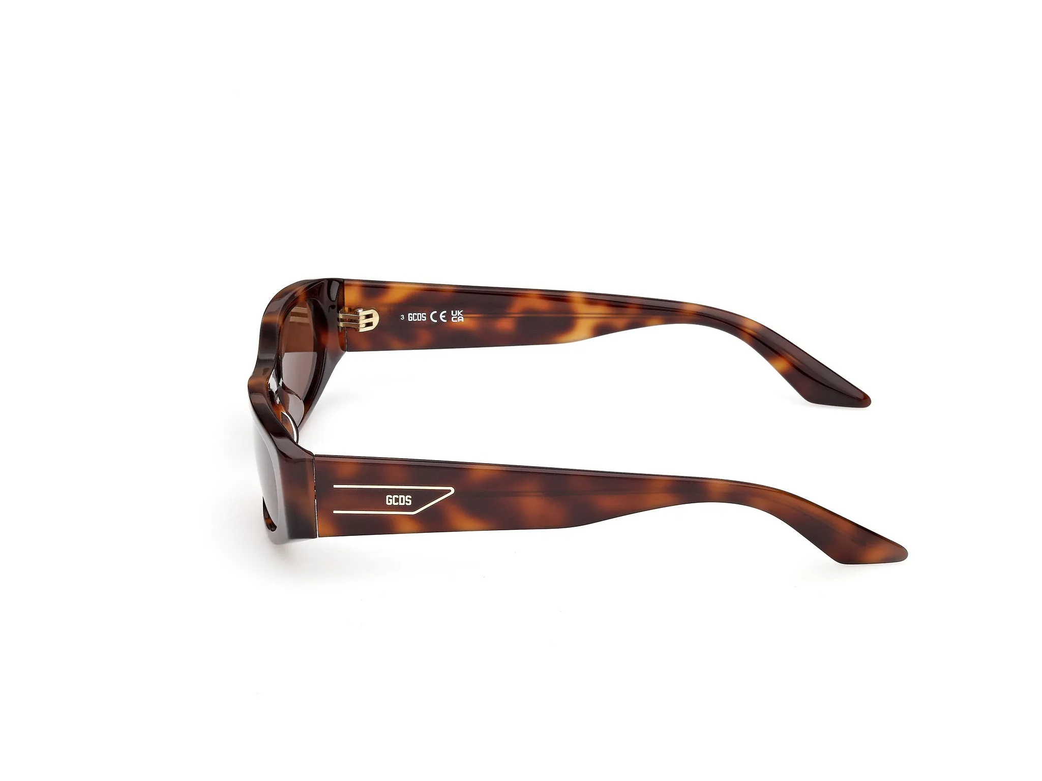 GCDS GD0070 52E Occhiali da sole Acetato Havana Marrone Rotonda Normale - immagine 3