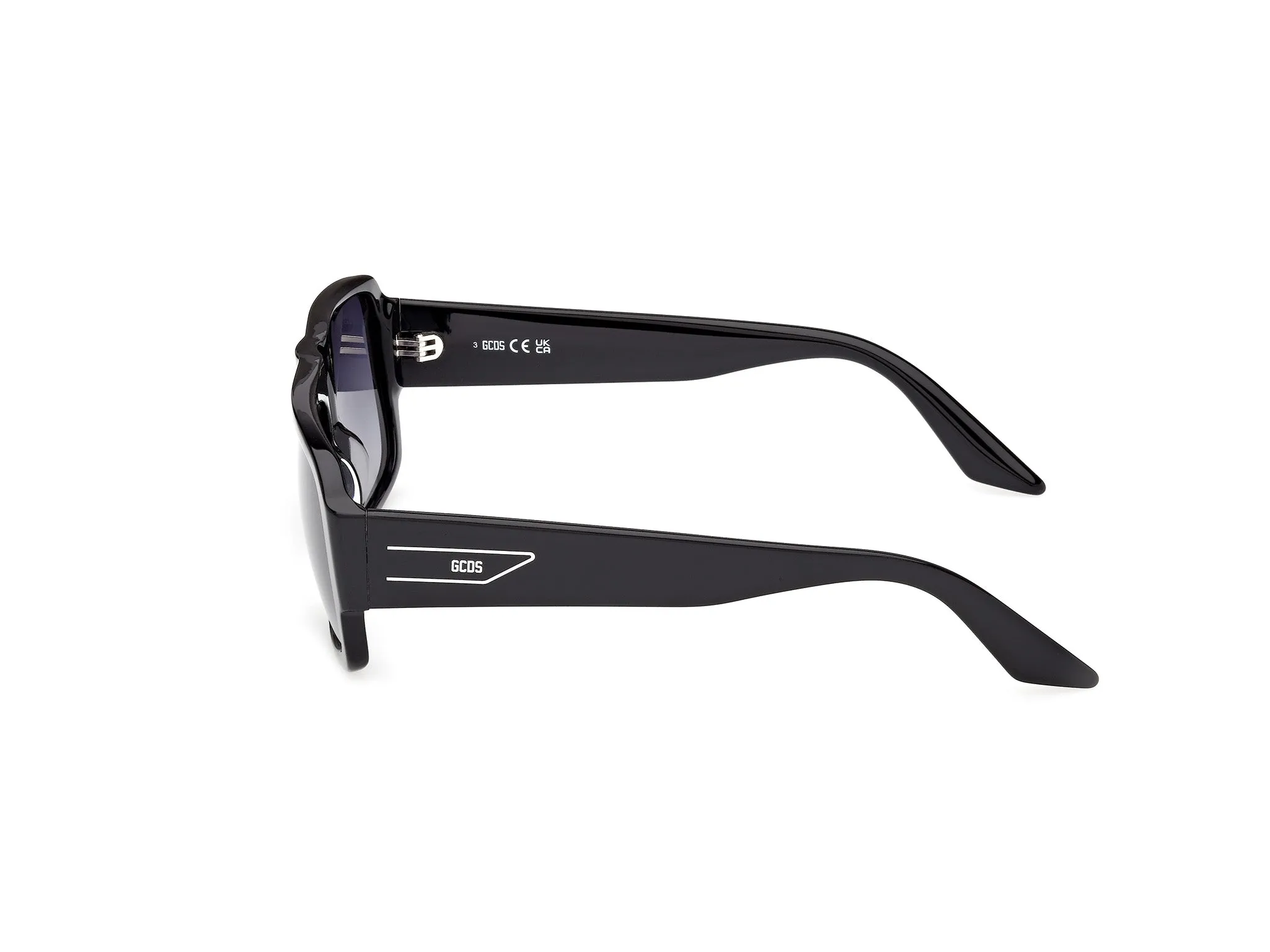 GCDS GD0069 01B Occhiali da sole Acetato Nero Fumo Squadrata Normale - immagine 3