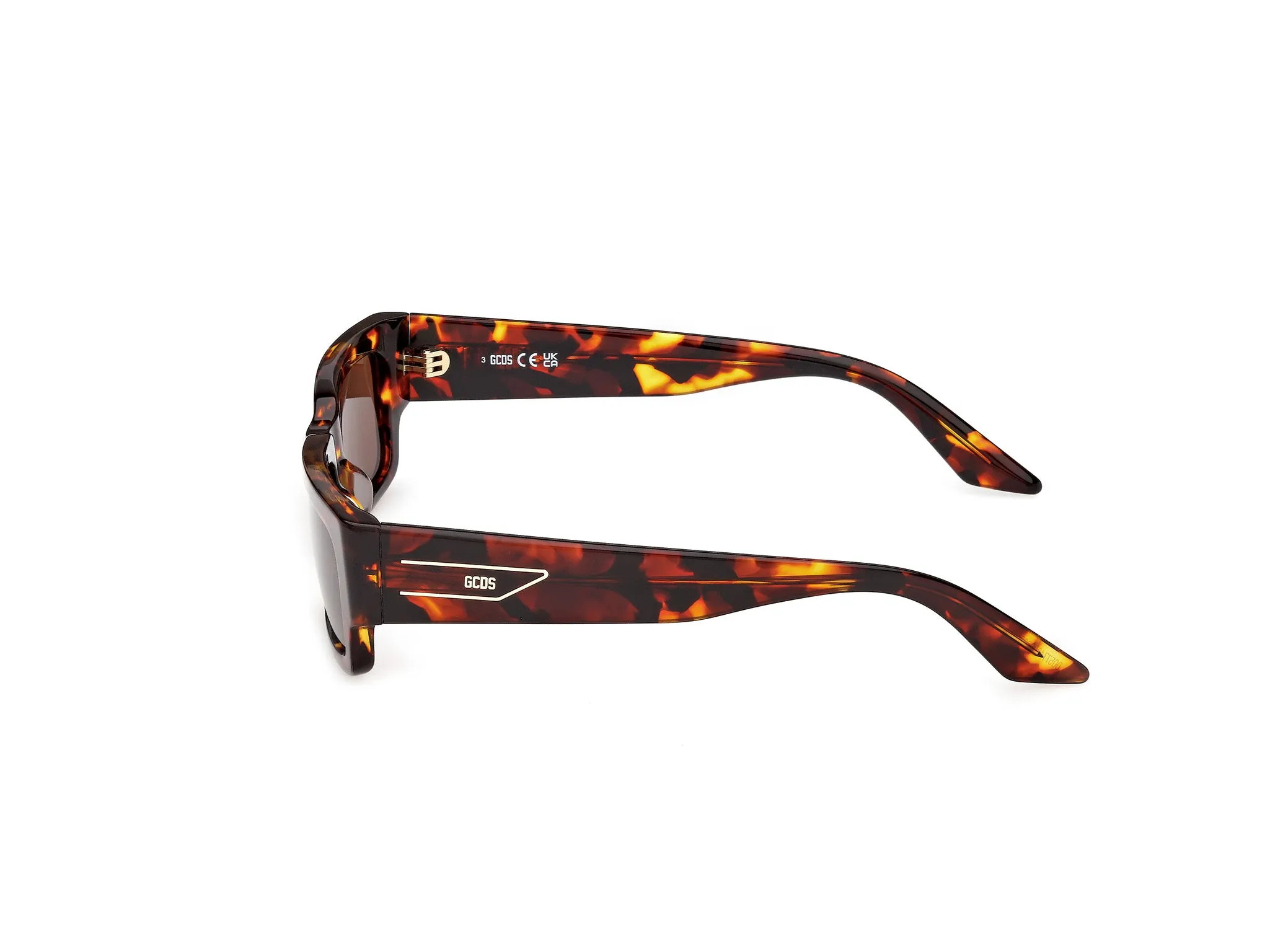 GCDS GD0068 52E Occhiali da sole Acetato Havana Marrone Squadrata Normale - immagine 3