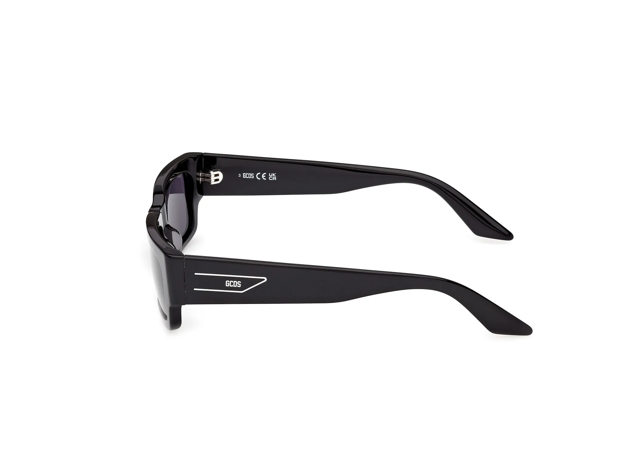 GCDS GD0068 01A Occhiali da sole Acetato Nero Fumo Squadrata Normale - immagine 3