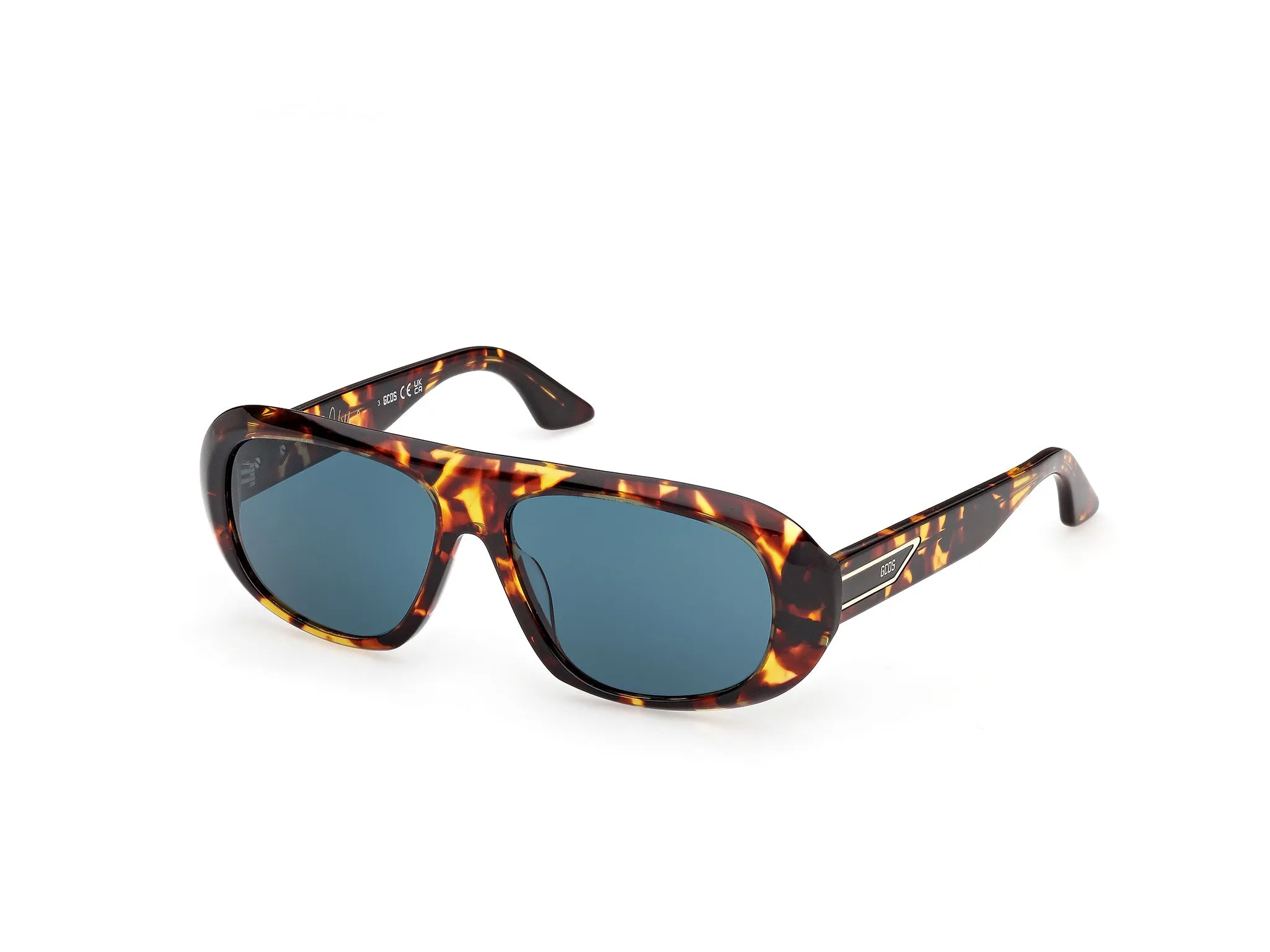 GCDS GD0067 GIULIANO 52N Occhiali da sole Acetato Havana Verde Squadrata Normale - immagine 1