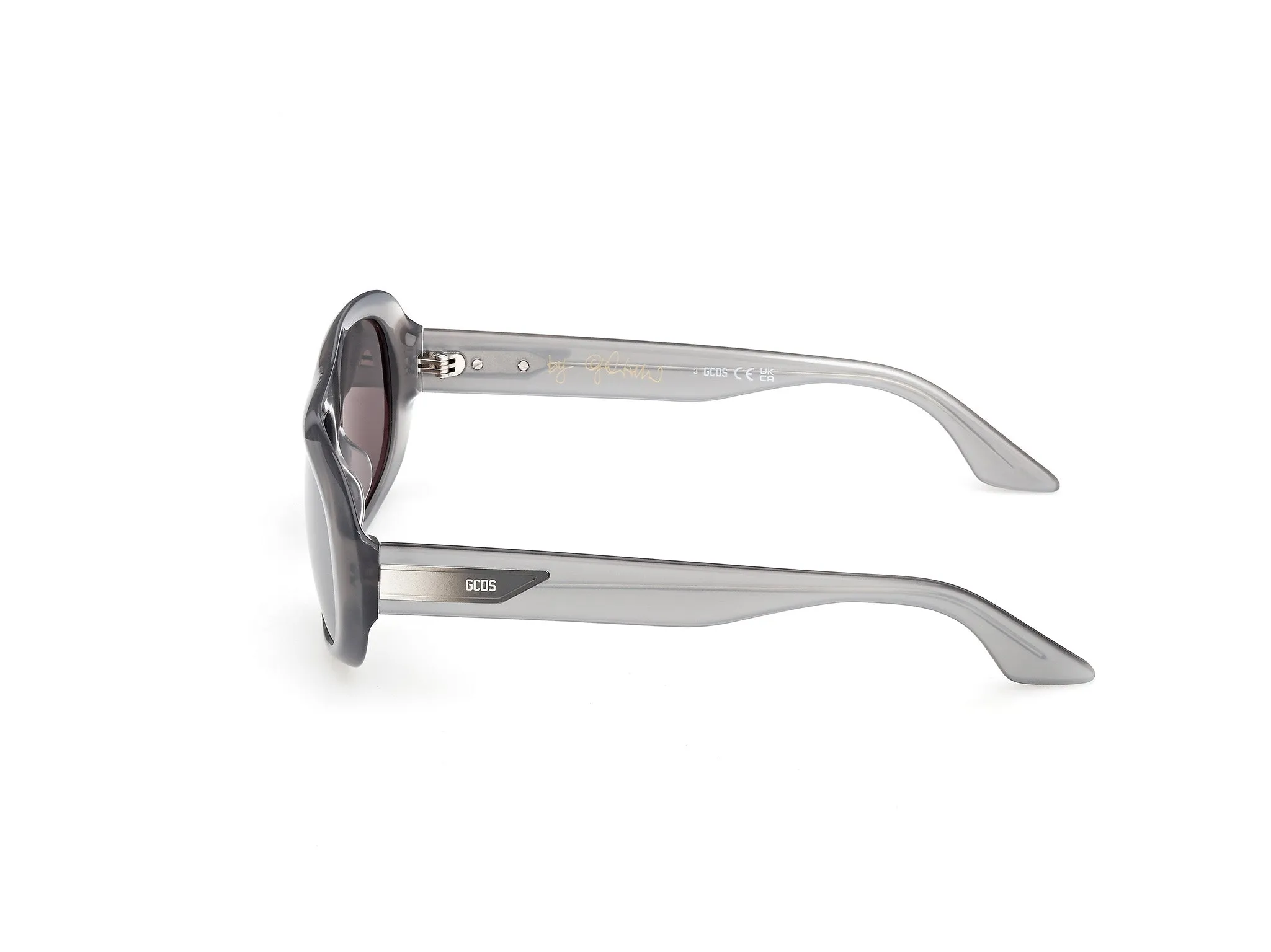 GCDS GD0067 GIULIANO 20C Occhiali da sole Acetato Grigio Fumo Squadrata Normale - immagine 3