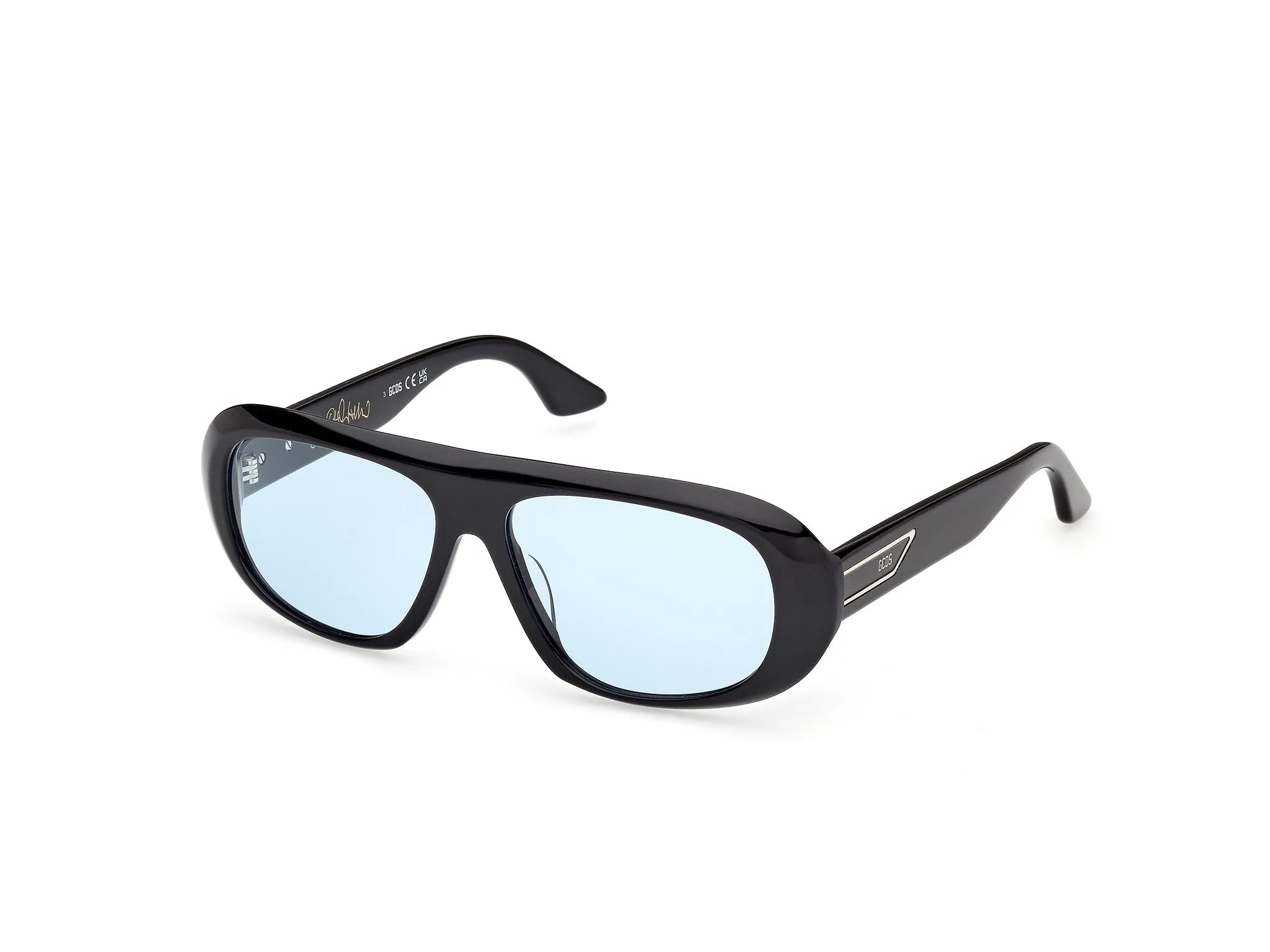 GCDS GD0067 GIULIANO 01V Occhiali da sole Acetato Nero Blu Squadrata Normale - immagine 1