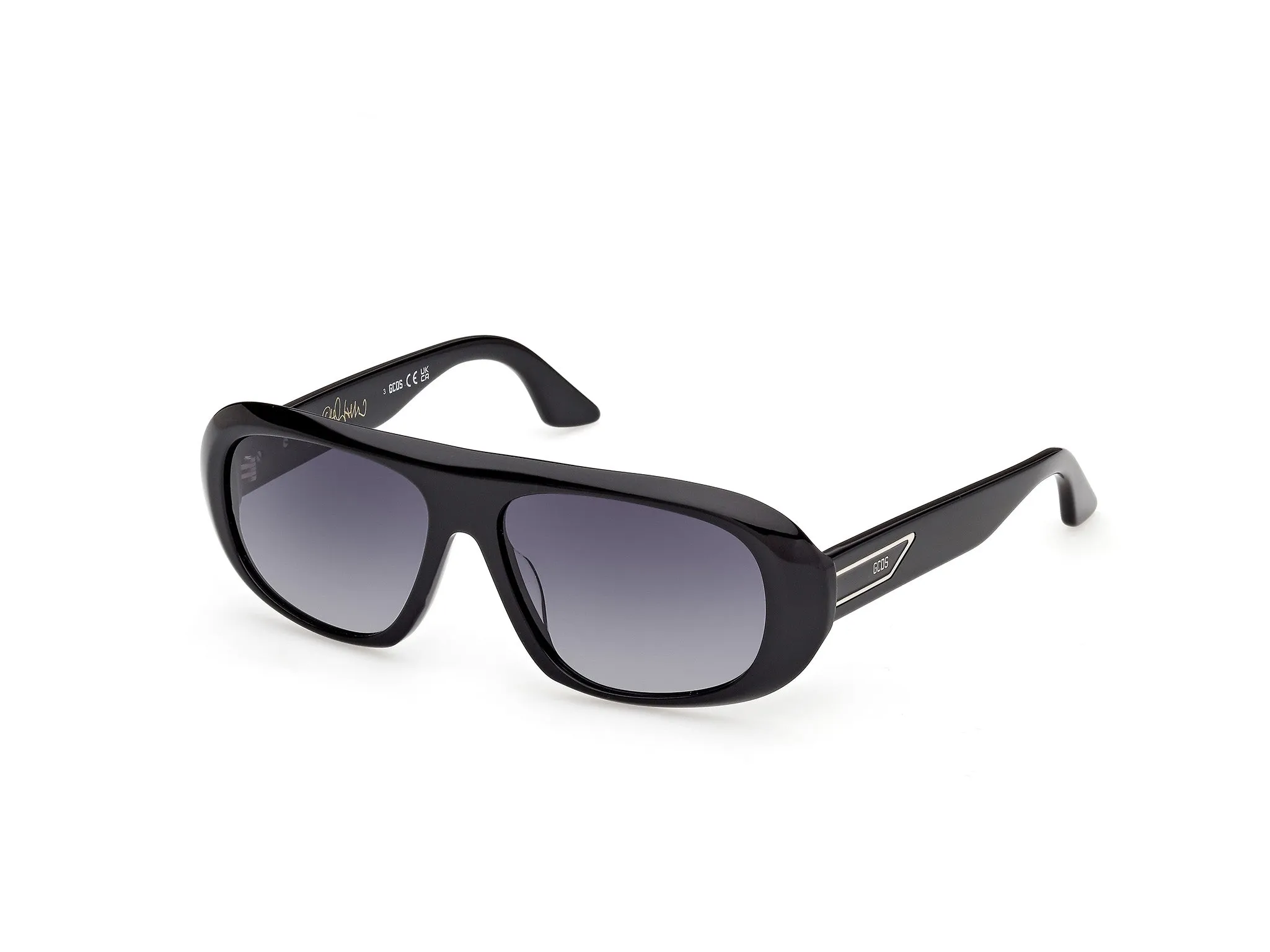 GCDS GD0067 GIULIANO 01B Occhiali da sole Acetato Nero Fumo Squadrata Normale - immagine 1
