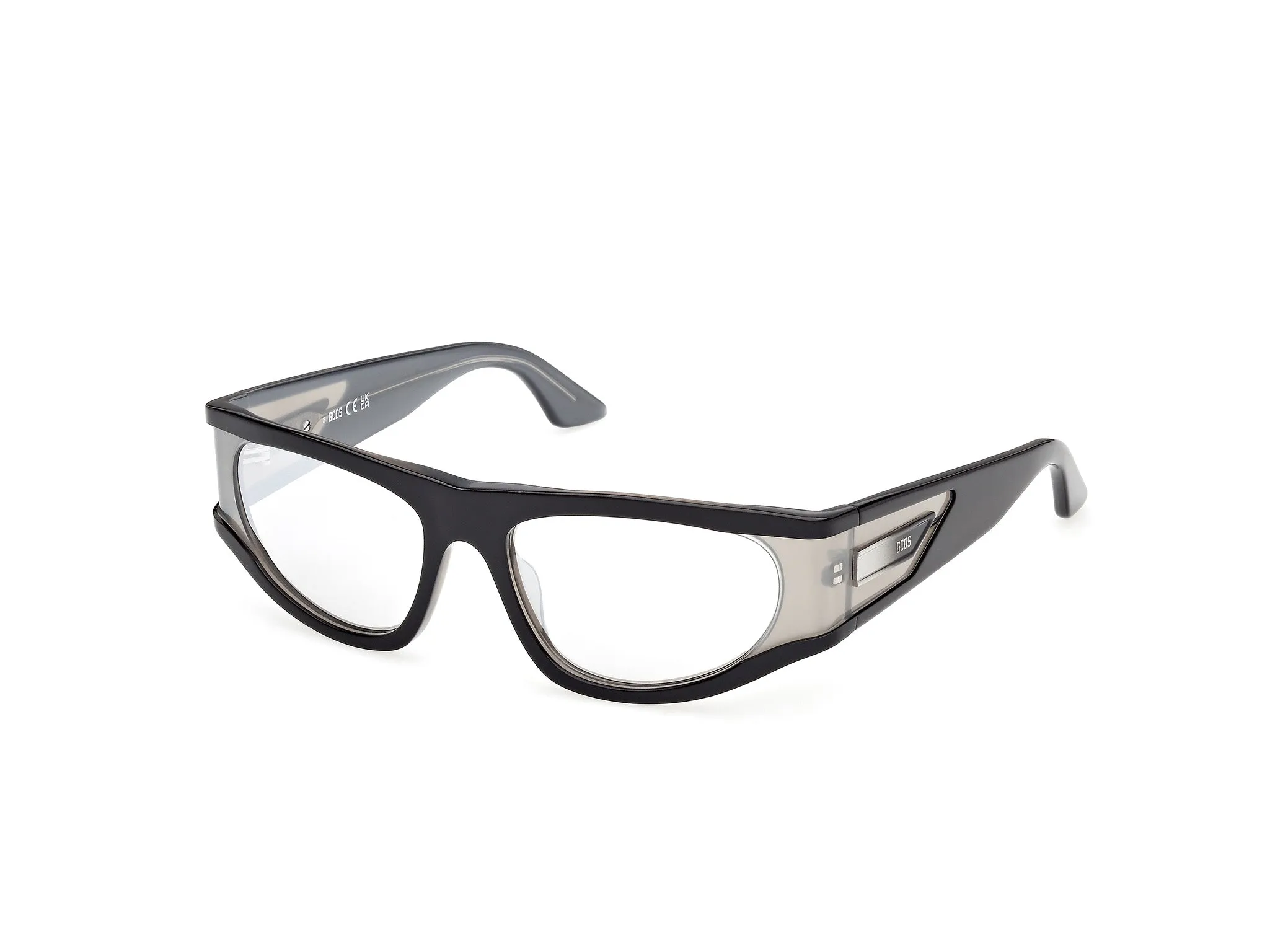 GCDS GD0066 01C Occhiali da sole Acetato Nero Fumo Rotonda Normale - immagine 1