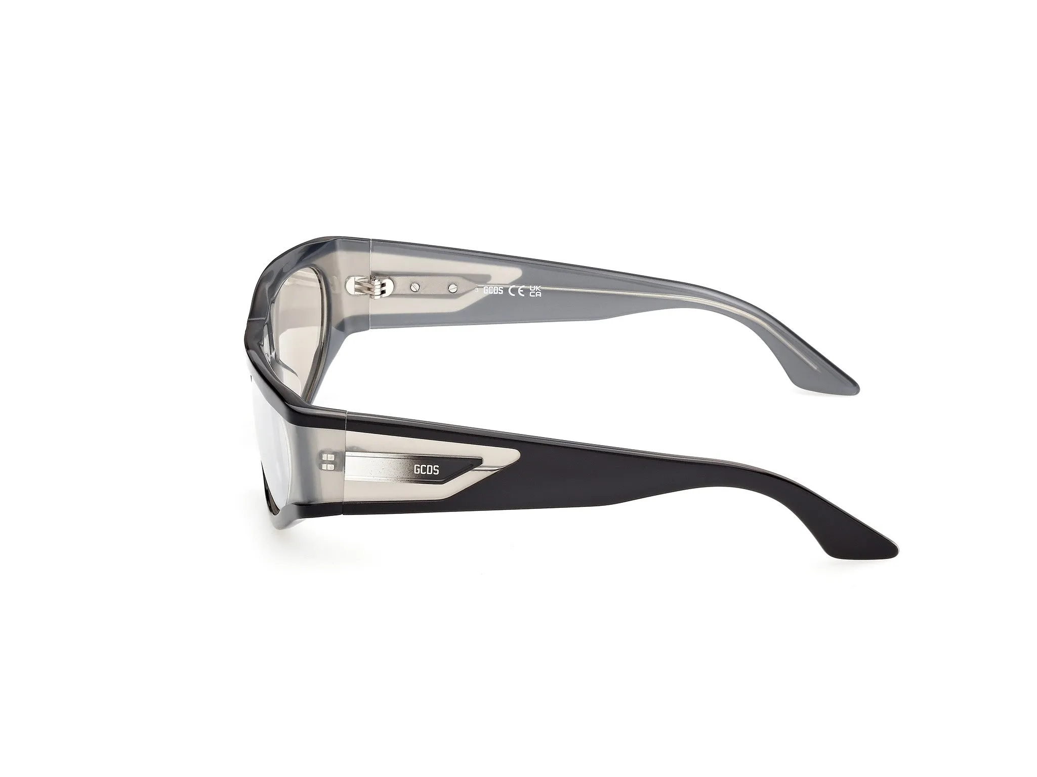 GCDS GD0066 01C Occhiali da sole Acetato Nero Fumo Rotonda Normale - immagine 3