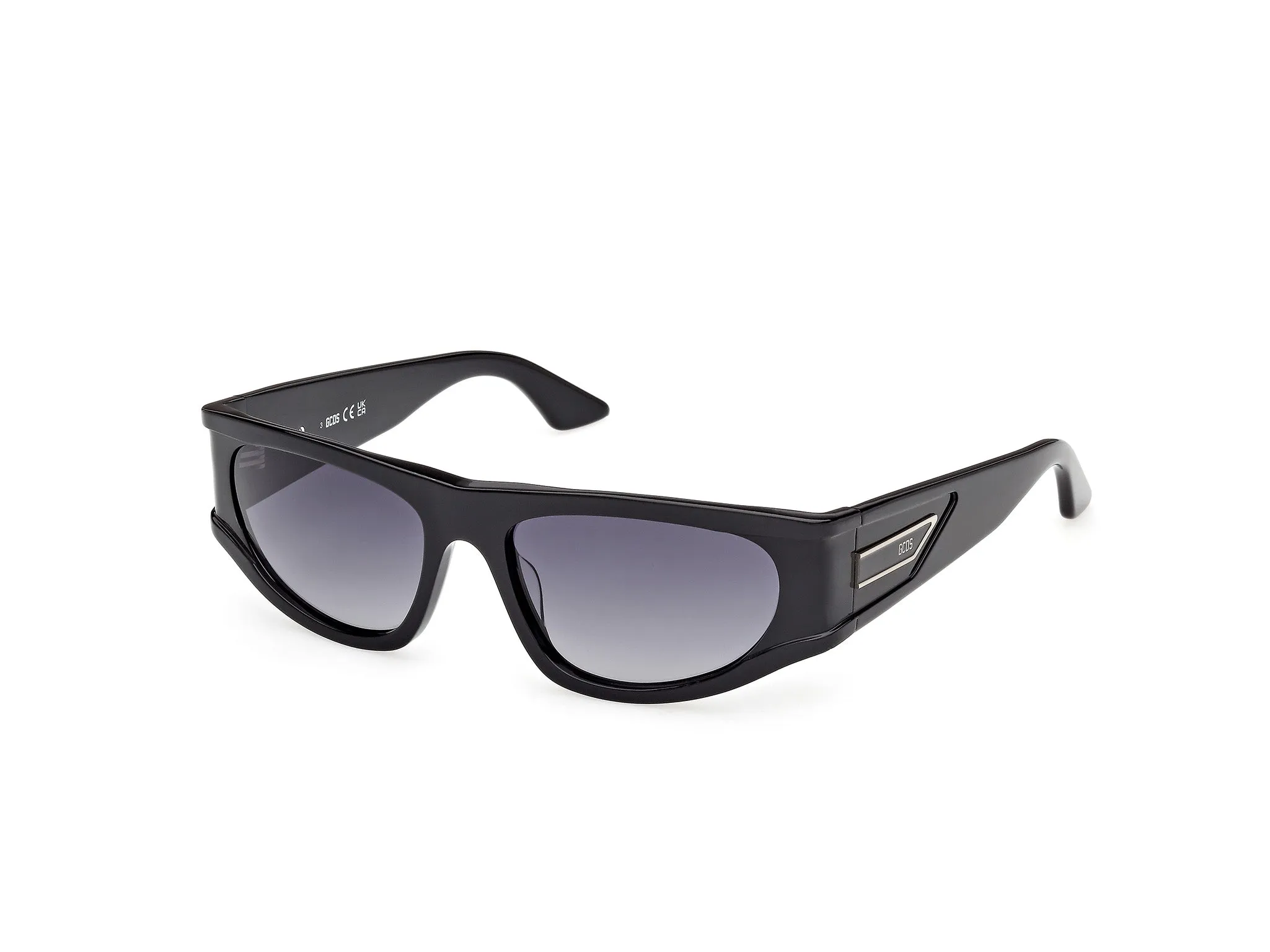 GCDS GD0066 01B Occhiali da sole Acetato Nero Fumo Rotonda Normale - immagine 1