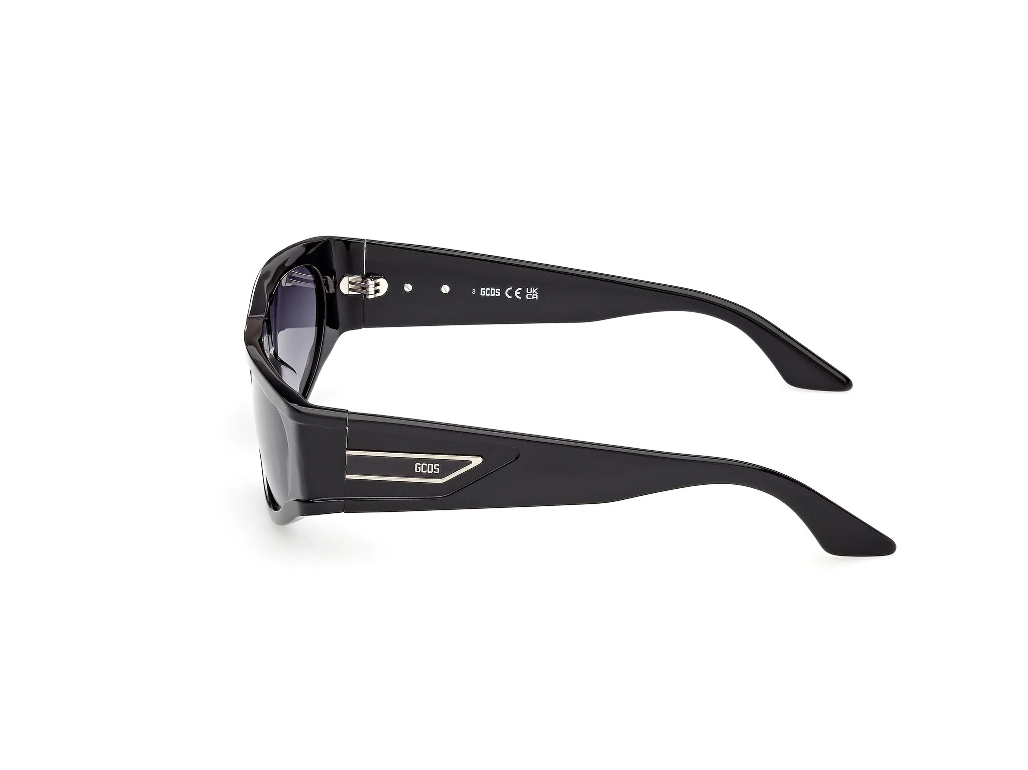 GCDS GD0066 01B Occhiali da sole Acetato Nero Fumo Rotonda Normale - immagine 3