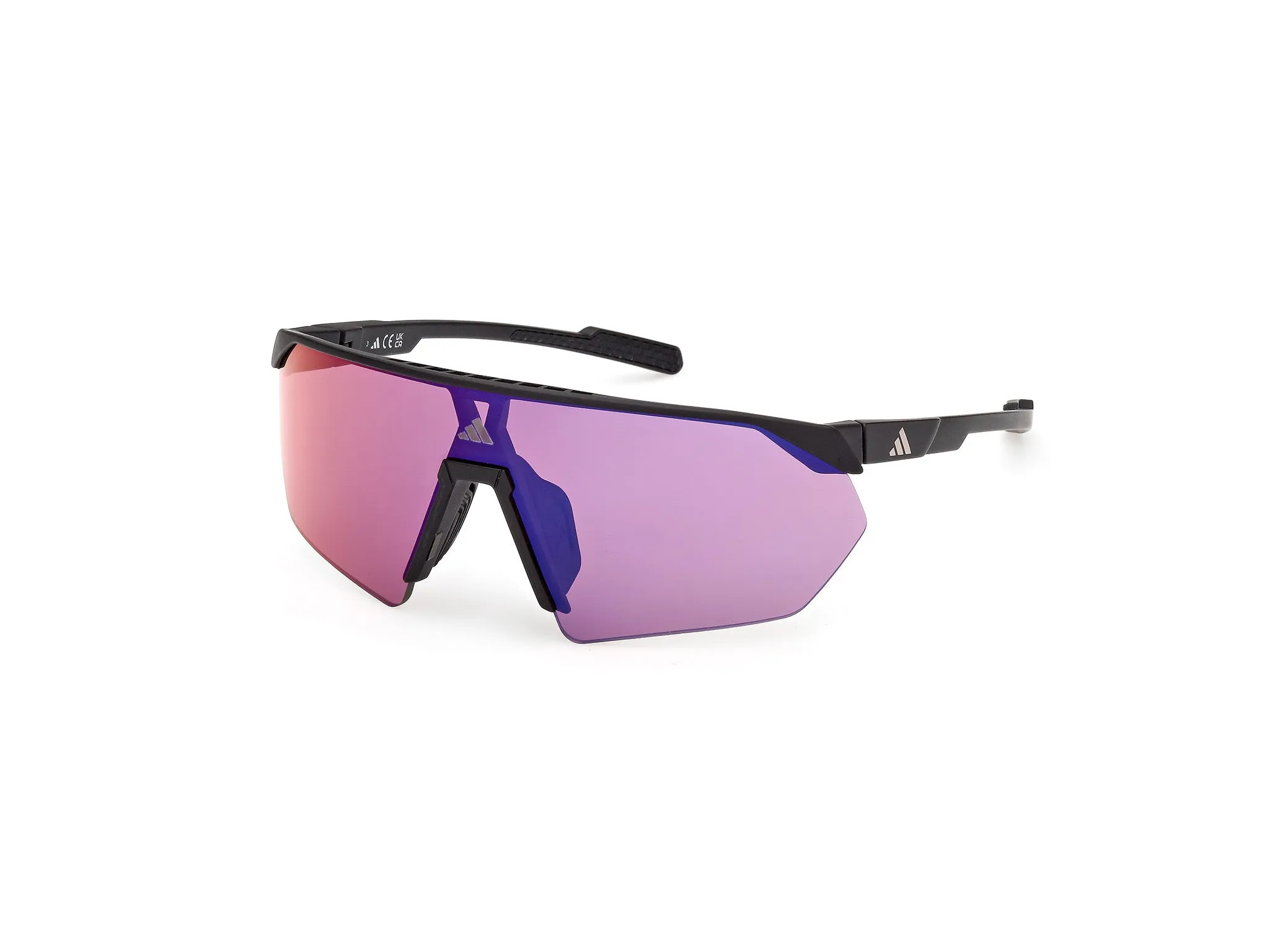 Adidas Sport SP0076 ANEMOS OG S 02Z Occhiali da sole Iniettato Nero Viola Maschera Normale - immagine 1
