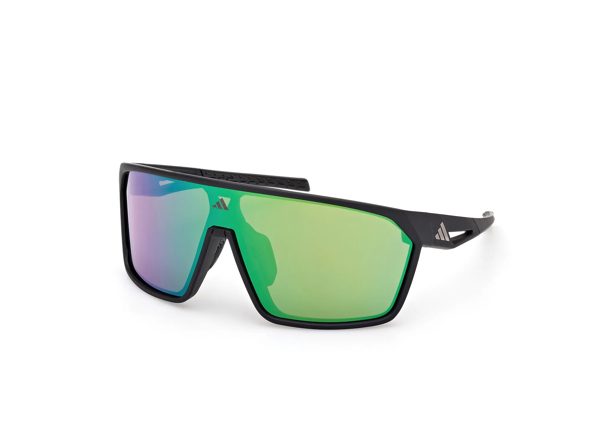 Adidas Sport SP0108 02Q Occhiali da sole Iniettato Nero Verde Maschera Normale - immagine 1