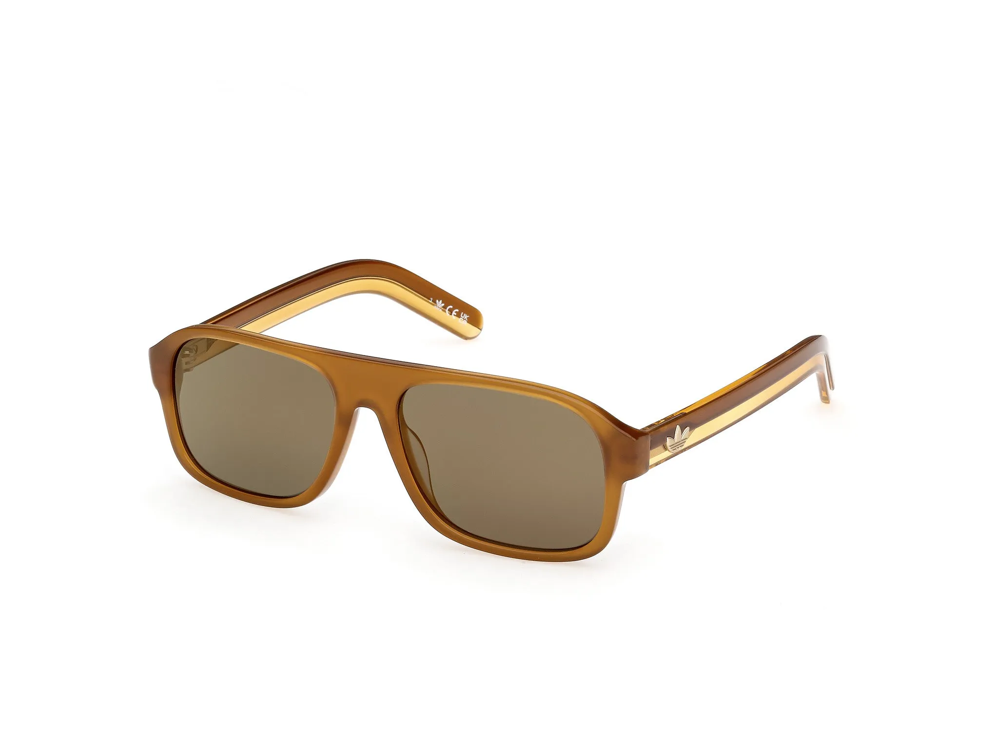 Adidas Sport Unisex Adidas OR0141 42Q Occhiali da sole Acetato Arancione Verde Pilot Normale - immagine 1