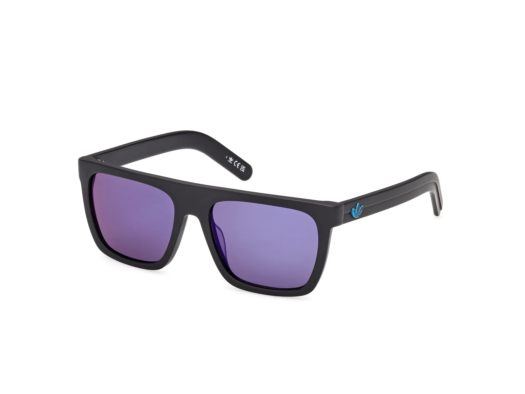Adidas Sport Unisex Adidas OR0140 02X Occhiali da sole Acetato Nero Blu Squadrata Normale - immagine 1