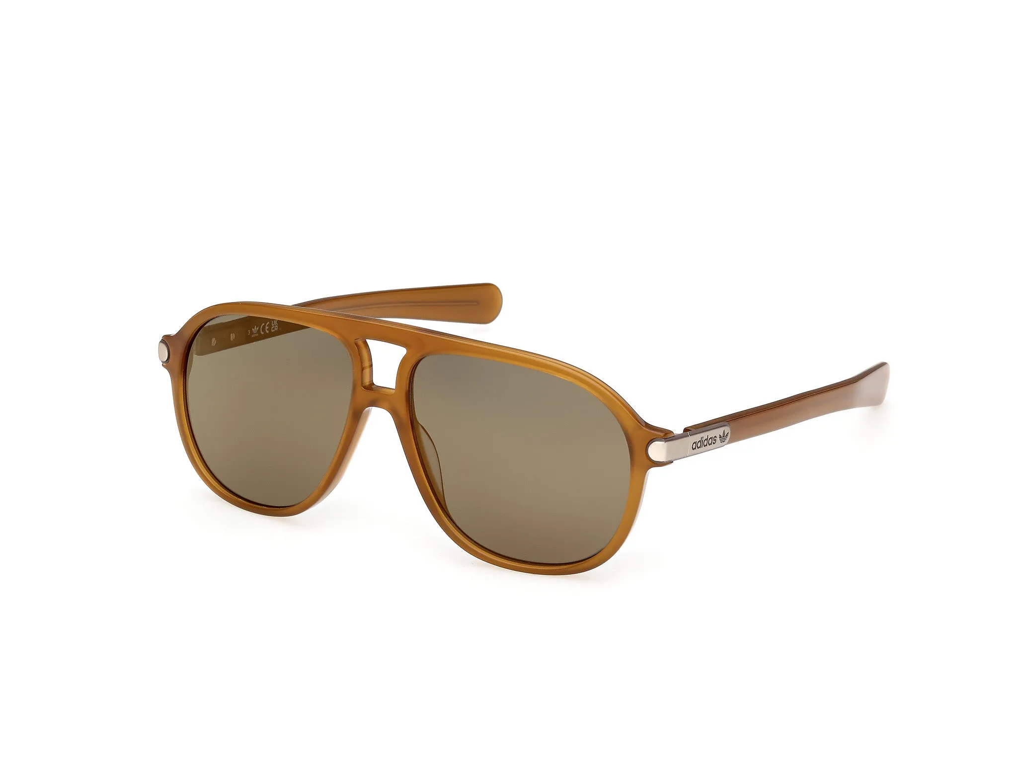 Adidas Sport Uomo Adidas OR0136 42Q Occhiali da sole Acetato Arancione Verde Pilot Normale - immagine 1