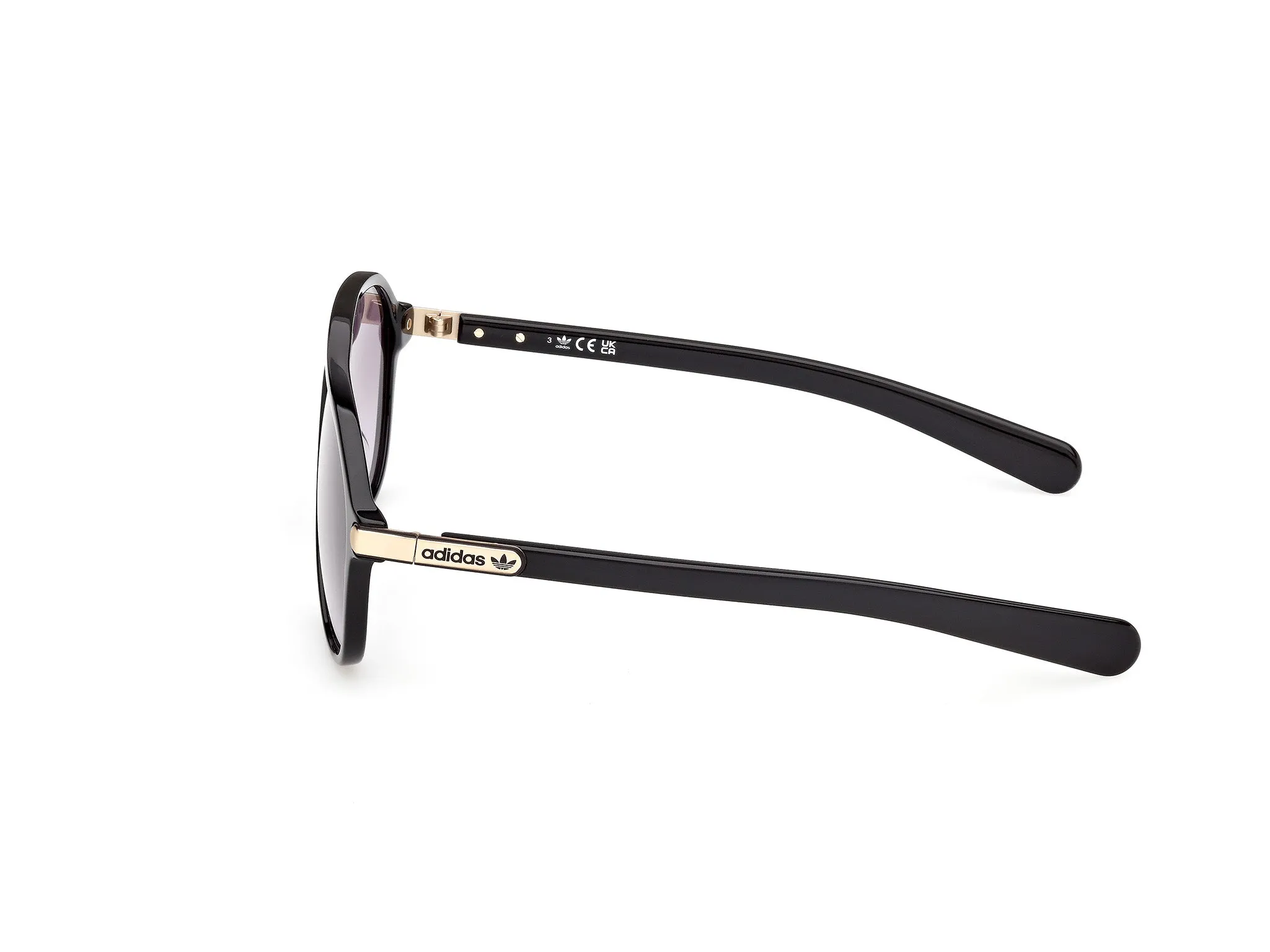 Adidas Sport Uomo Adidas OR0136 01B Occhiali da sole Acetato Nero Fumo Pilot Normale - immagine 3