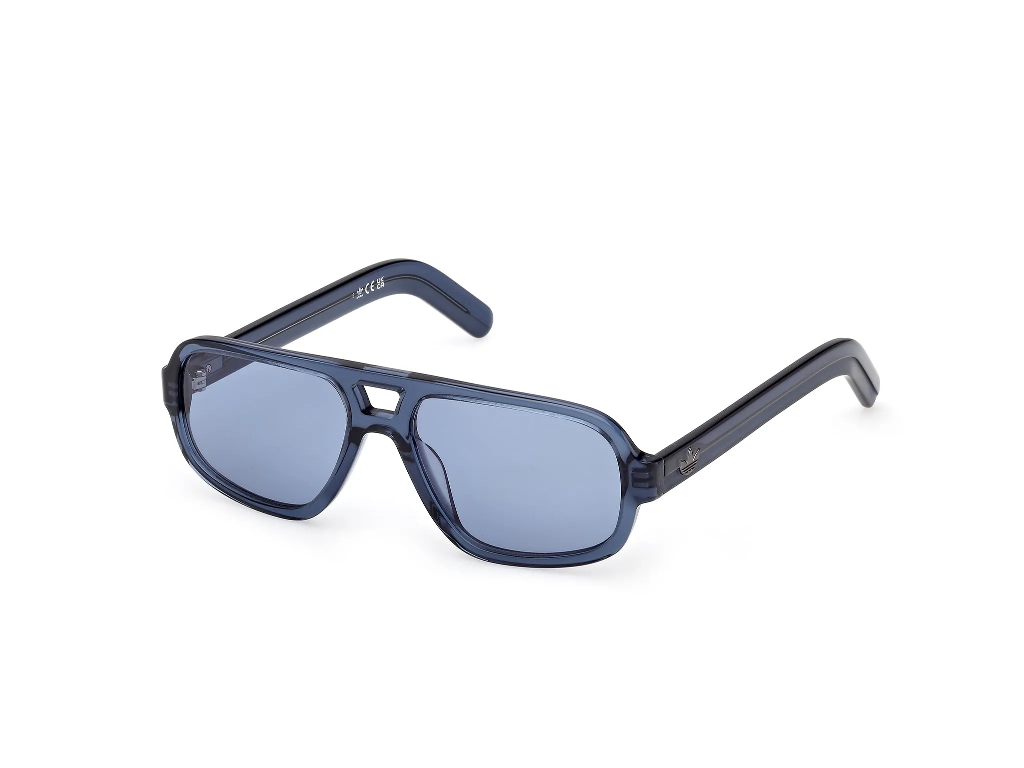 Adidas Sport Uomo Adidas OR0134 90V Occhiali da sole Acetato Blu Blu Squadrata Normale - immagine 1
