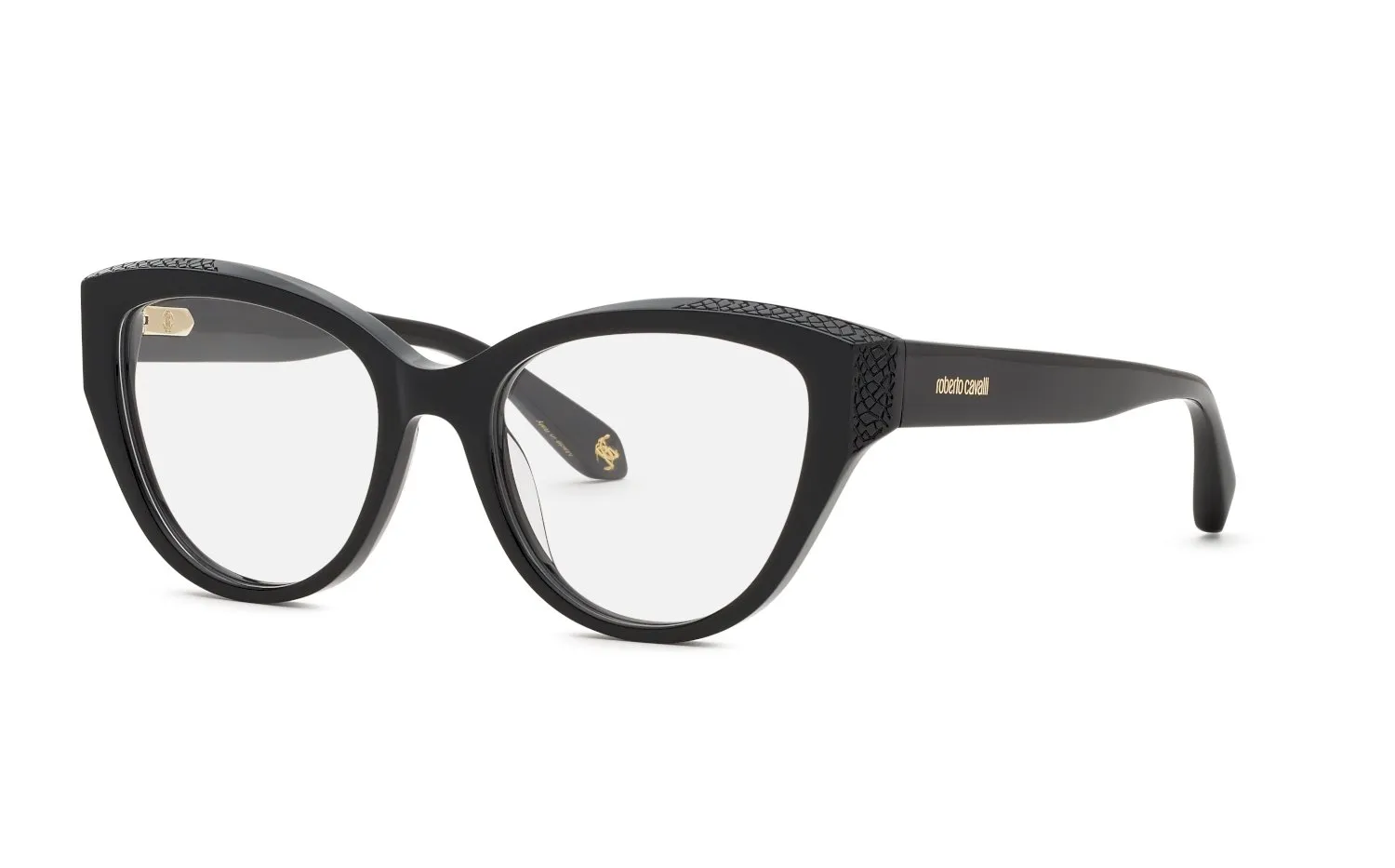 Roberto Cavalli VRC146M 700 Montature da vista Acetato Nero Farfalla - immagine 1