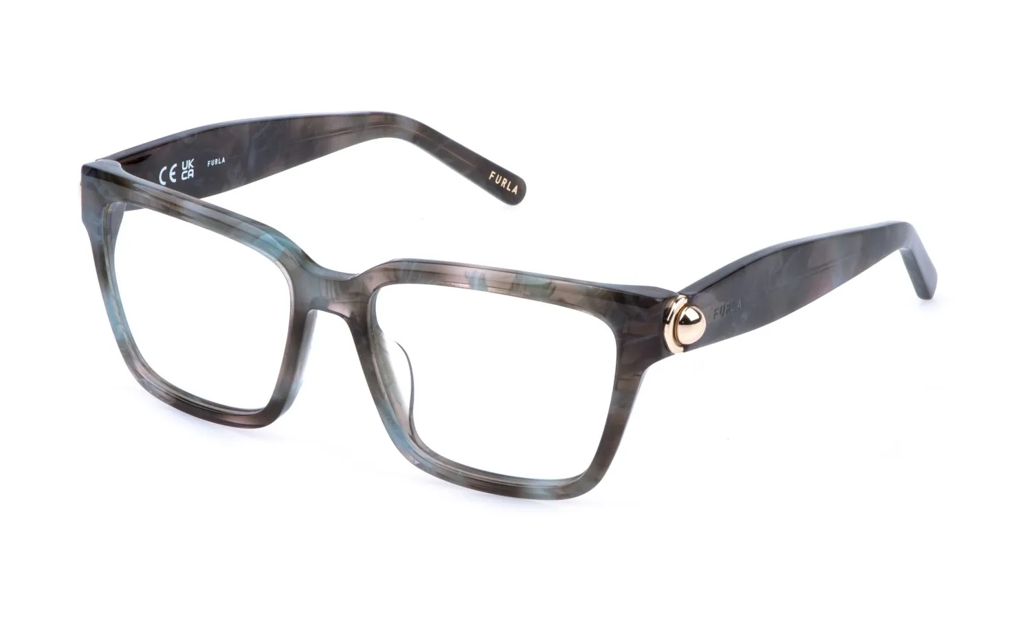 Furla VFU990 03KA Montature da vista Acetato Havana Squadrata - immagine 1