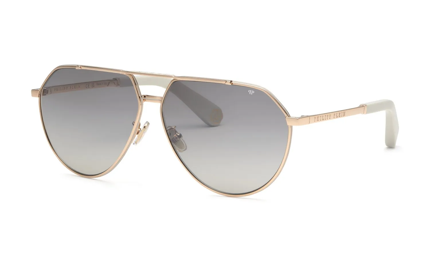 Philipp Plein SPP007V PLEIN SIGNATURE 361X Occhiali da sole Metallo Fumo Geometrica Normale Sfumato - immagine 1