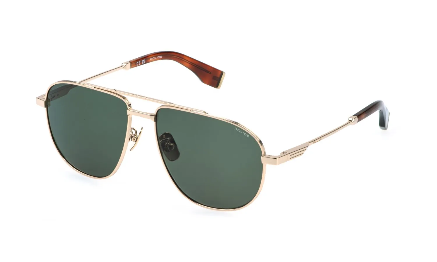 Police SPLR83 MERCURY LITE 1 300 Occhiali da sole Metallo Oro Verde Pilot Normale - immagine 1