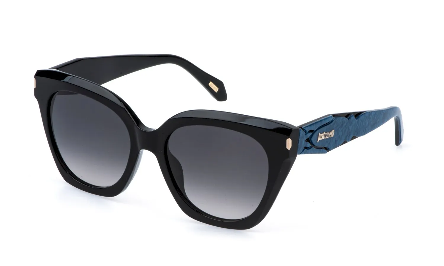 Just Cavalli SJC172 700Y Occhiali da sole Acetato Nero Fumo Farfalla Normale Sfumato - immagine 1