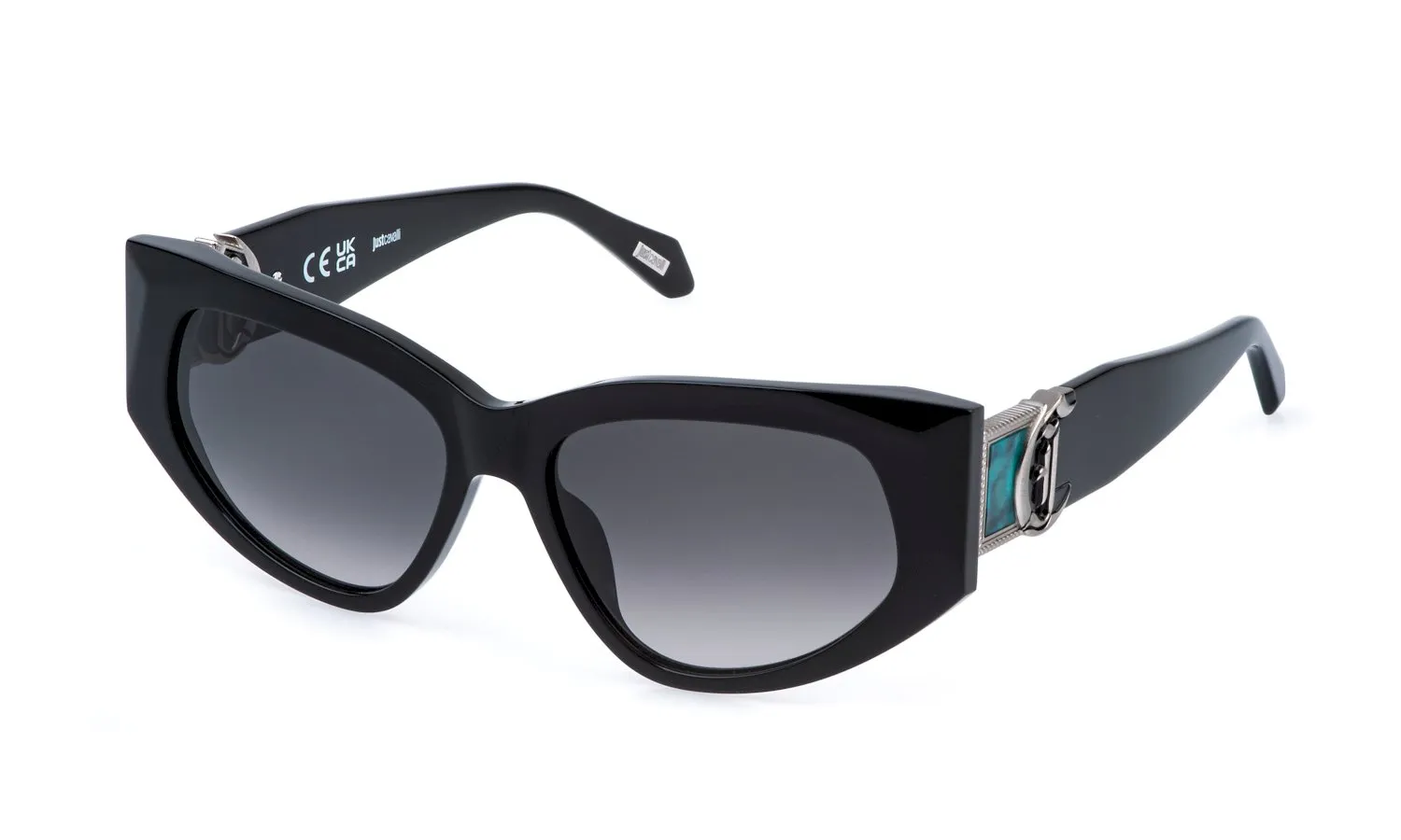 Just Cavalli SJC169V 700Y Occhiali da sole Acetato Nero Fumo Cat Eye Normale Sfumato - immagine 1