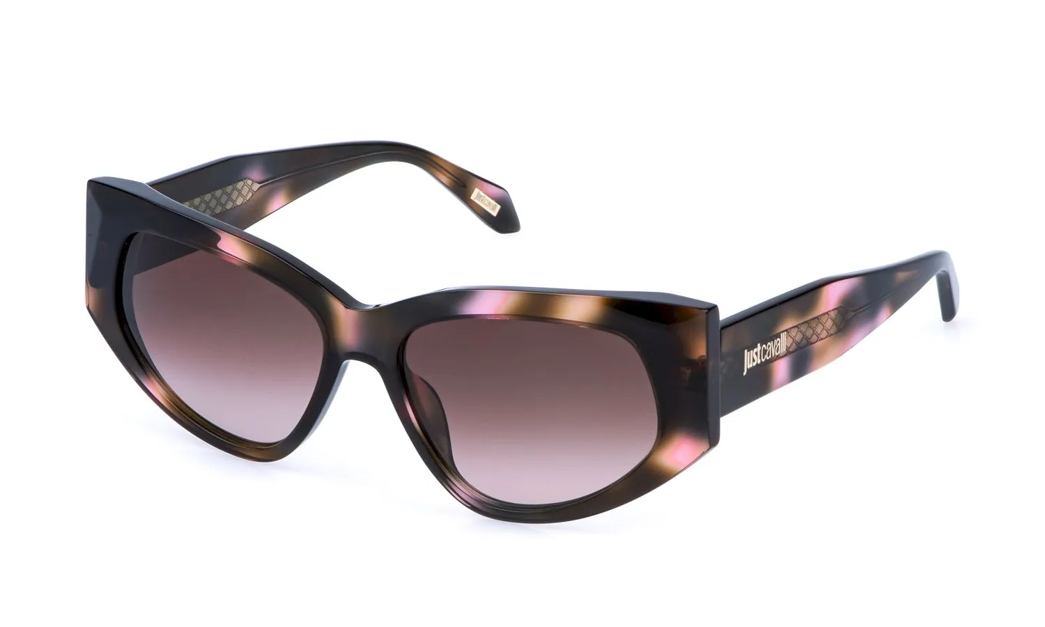 Just Cavalli SJC169 01GQ Occhiali da sole Acetato Havana Marrone Cat Eye Normale Sfumato - immagine 1