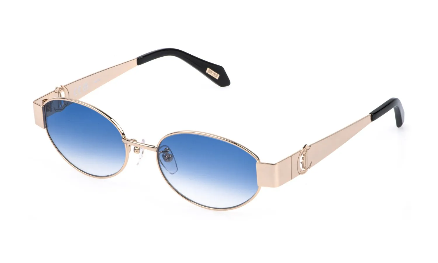 Just Cavalli SJC152 300B Occhiali da sole Metallo Oro Blu Geometrica Normale Sfumato - immagine 1