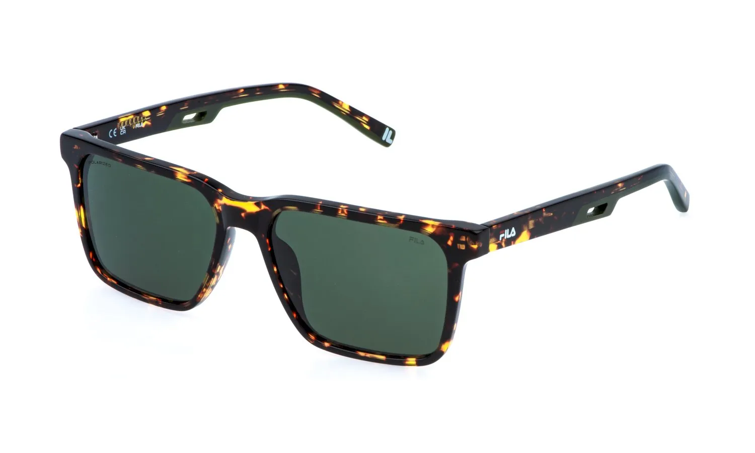 Fila SFIB06 Z62P Occhiali da sole Acetato Verde Squadrata - immagine 1