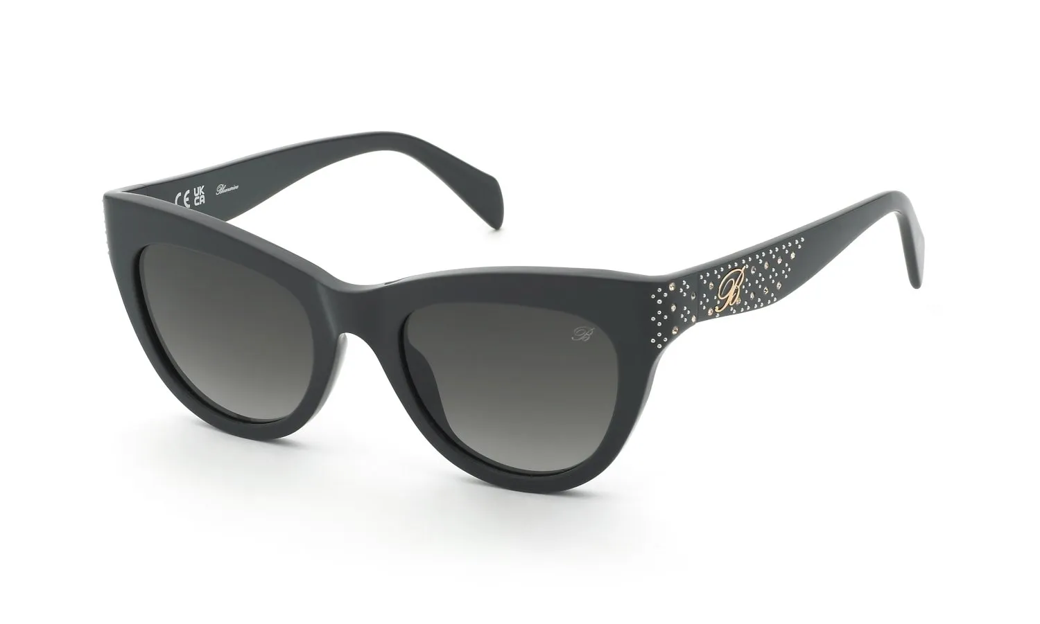Blumarine SBM904S 0AAU Occhiali da sole Acetato Grigio Fumo Cat Eye Normale Sfumato - immagine 1