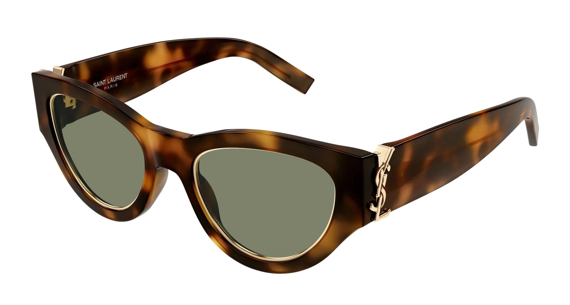 SAINT LAURENT SL M94 RIM 001 Occhiali da sole Acetato Havana Verde Cat Eye - immagine 1