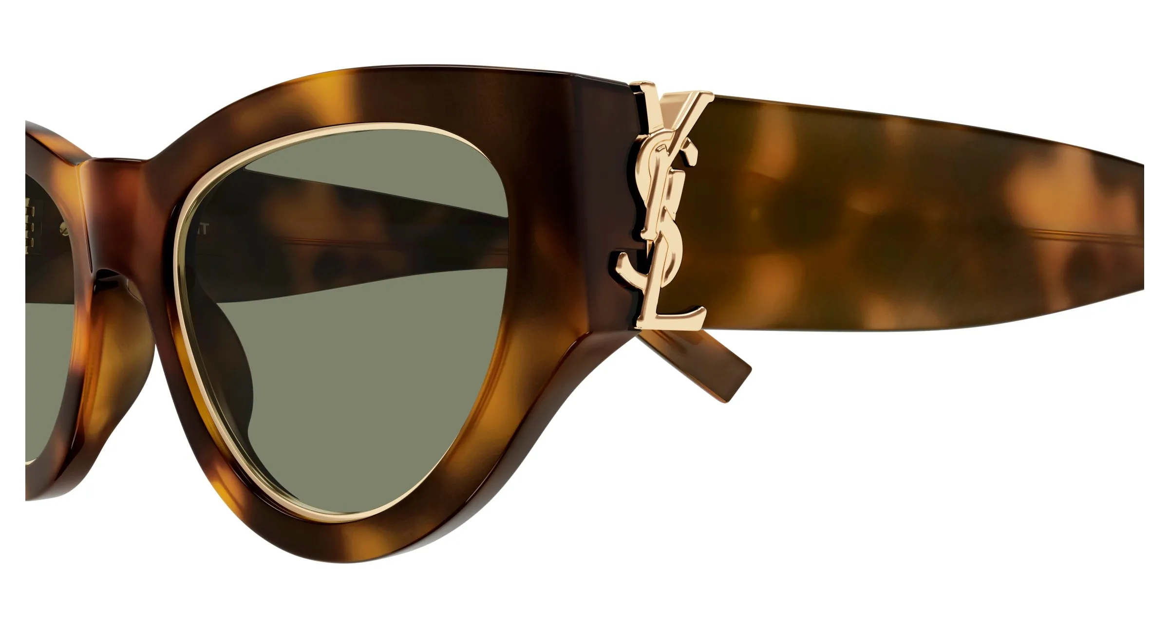 SAINT LAURENT SL M94 RIM 001 Occhiali da sole Acetato Havana Verde Cat Eye - immagine 3