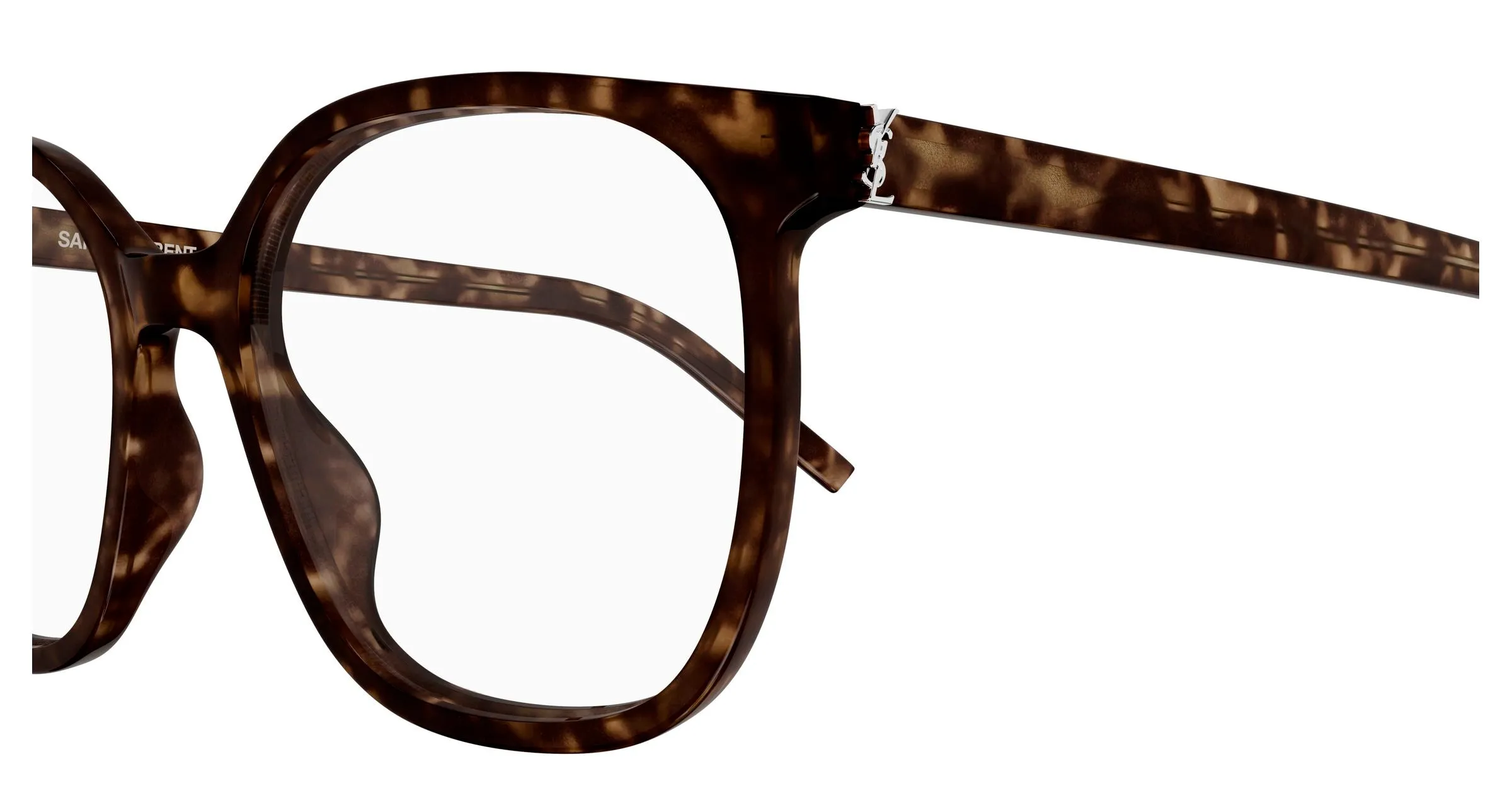 SAINT LAURENT SL M155 002 Montature da vista Acetato Havana Trasparente Cat Eye ["Antiriflesso"] - immagine 3