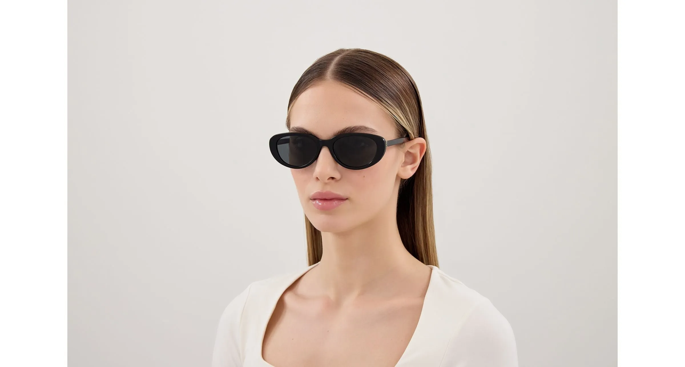 SAINT LAURENT SL M154 001 Occhiali da sole Acetato Nero Nero Rotonda - immagine 4