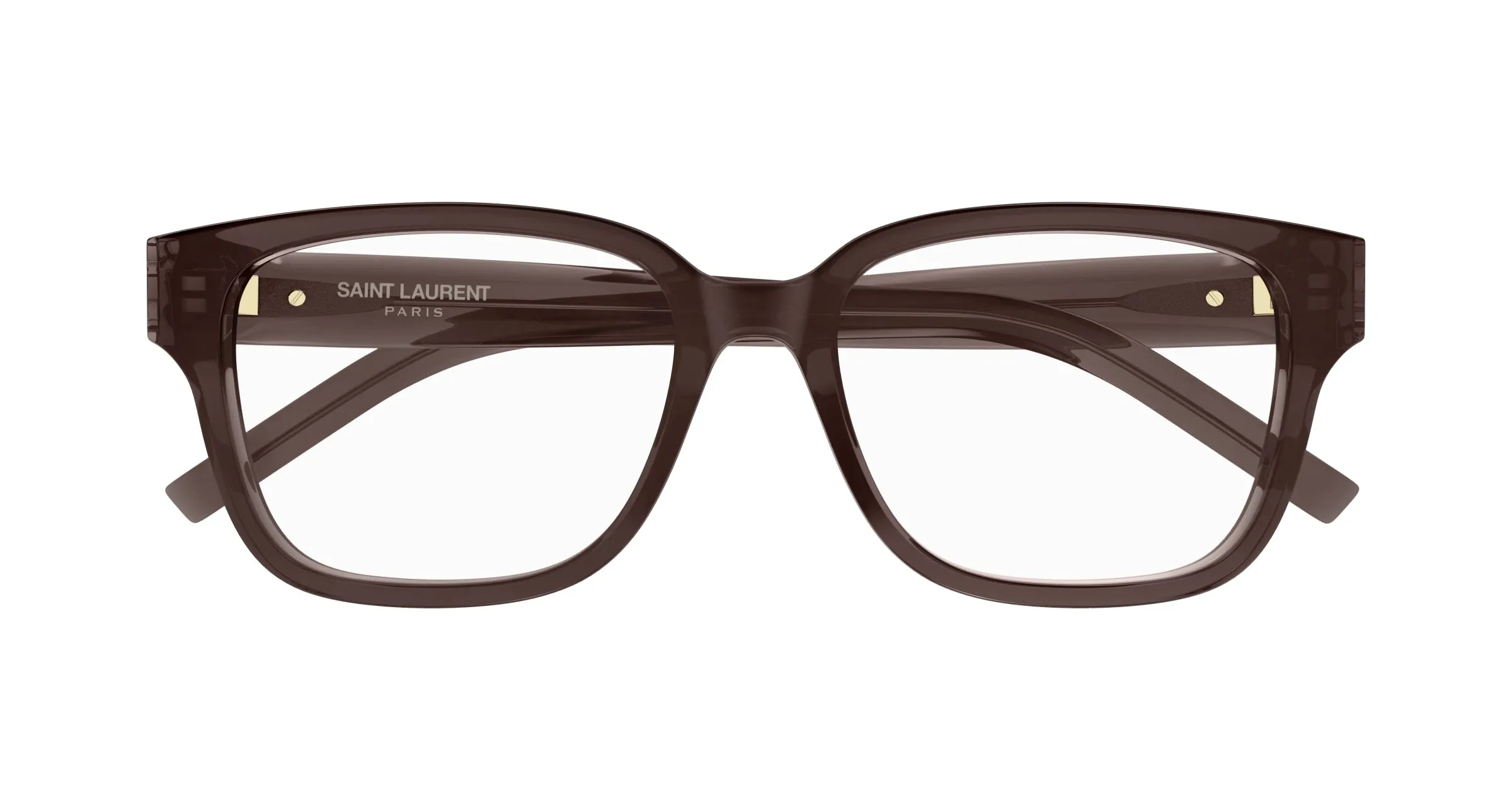 SAINT LAURENT SL M150 005 Montature da vista Acetato Marrone Trasparente Squadrata - immagine 2