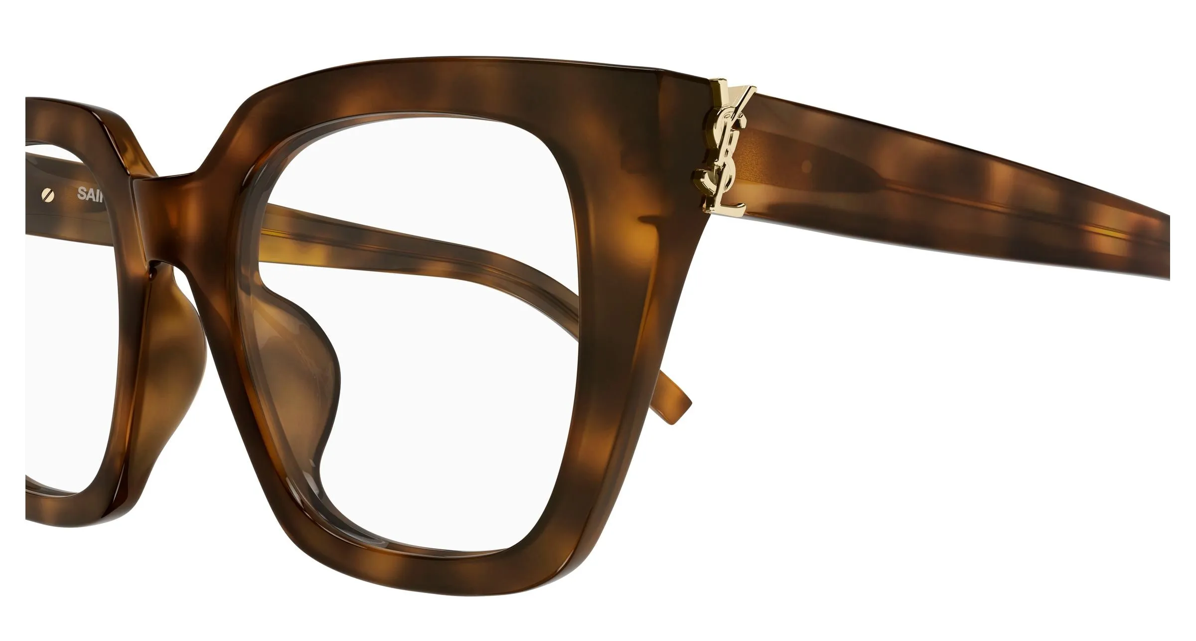 SAINT LAURENT SL M143 OPT 003 Montature da vista Acetato Havana Trasparente Cat Eye ["Antiriflesso"] - immagine 3
